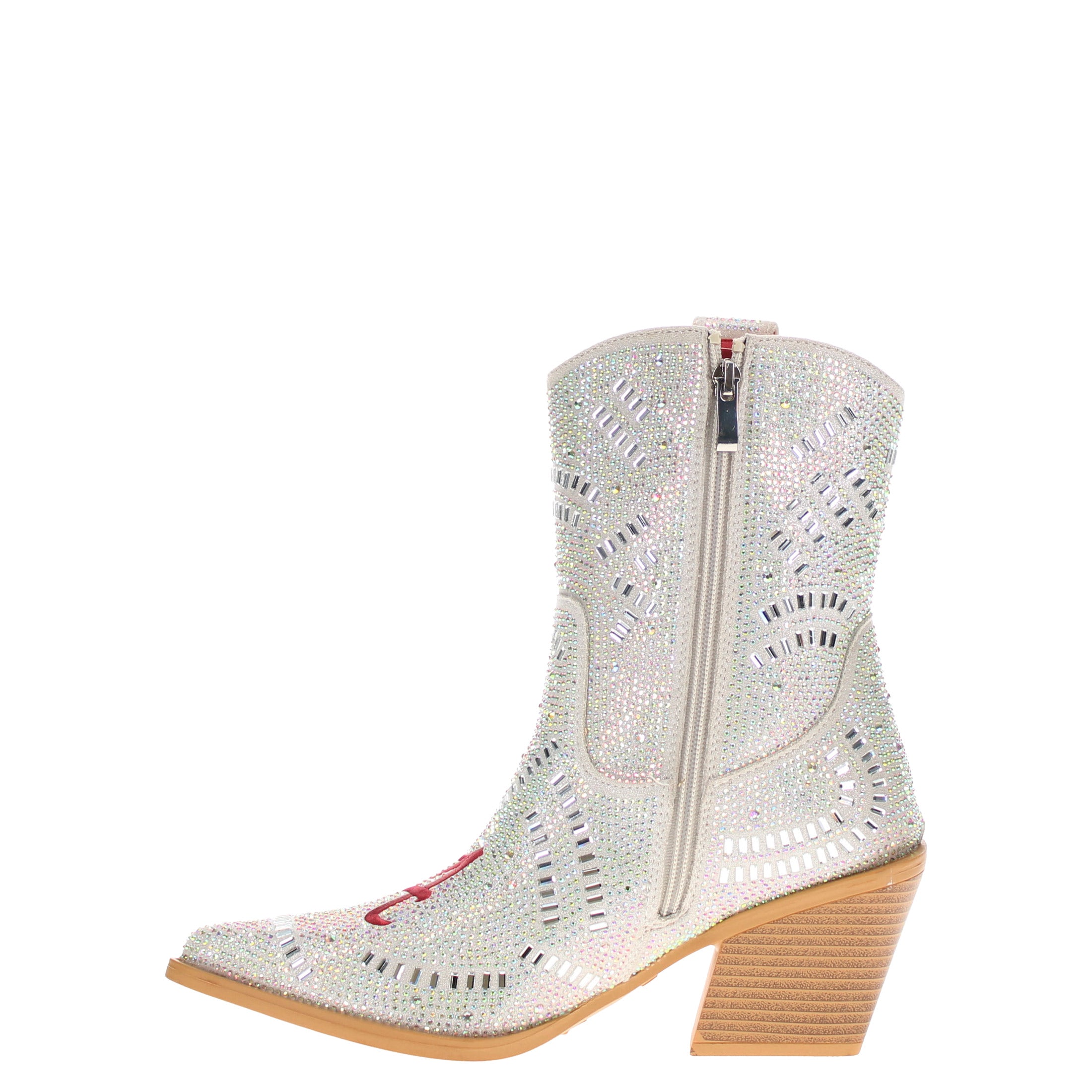 Women's University of Alabama Natural Bling Cowgirl Booties Jade by V by Vaccari