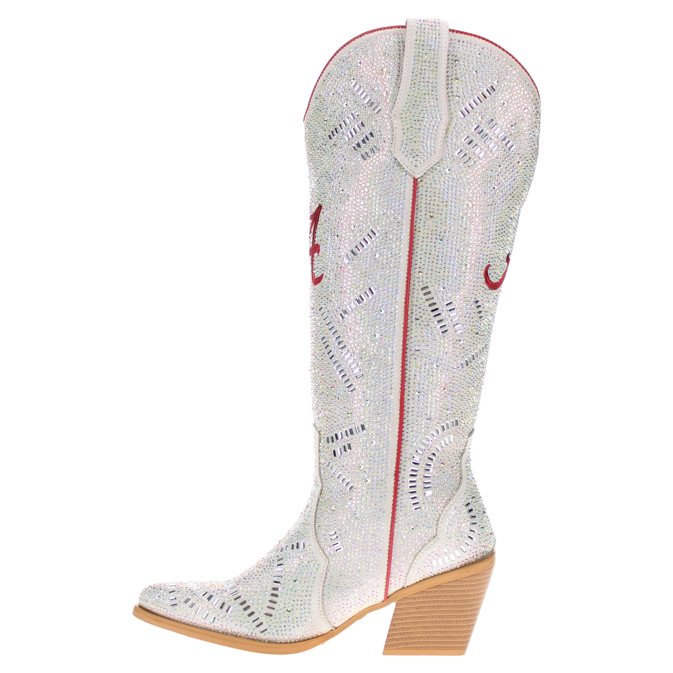 Women's University of Alabama Natural Tall Bling Cowgirl Boots Amber by V by Vaccari