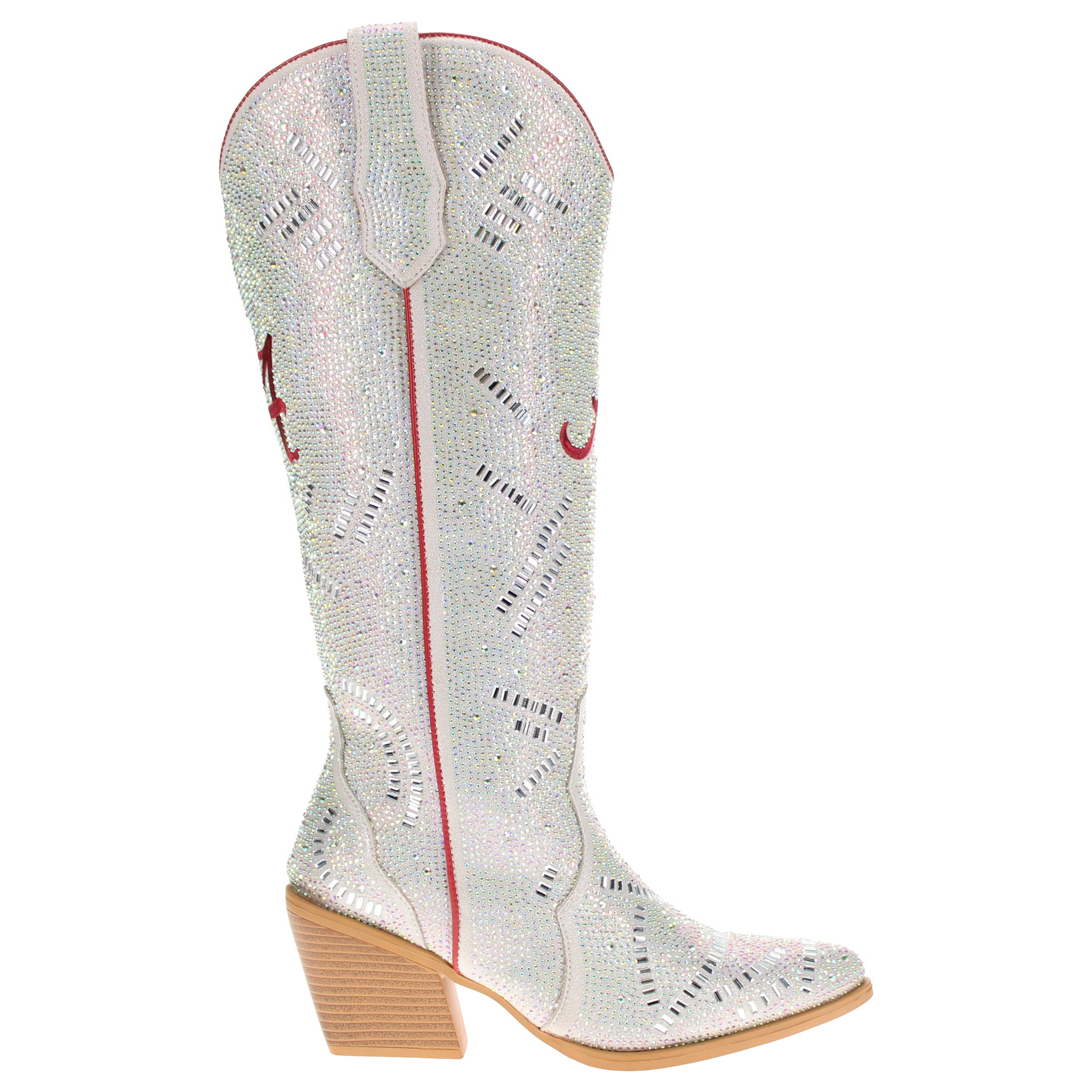Women's University of Alabama Natural Tall Bling Cowgirl Boots Amber by V by Vaccari