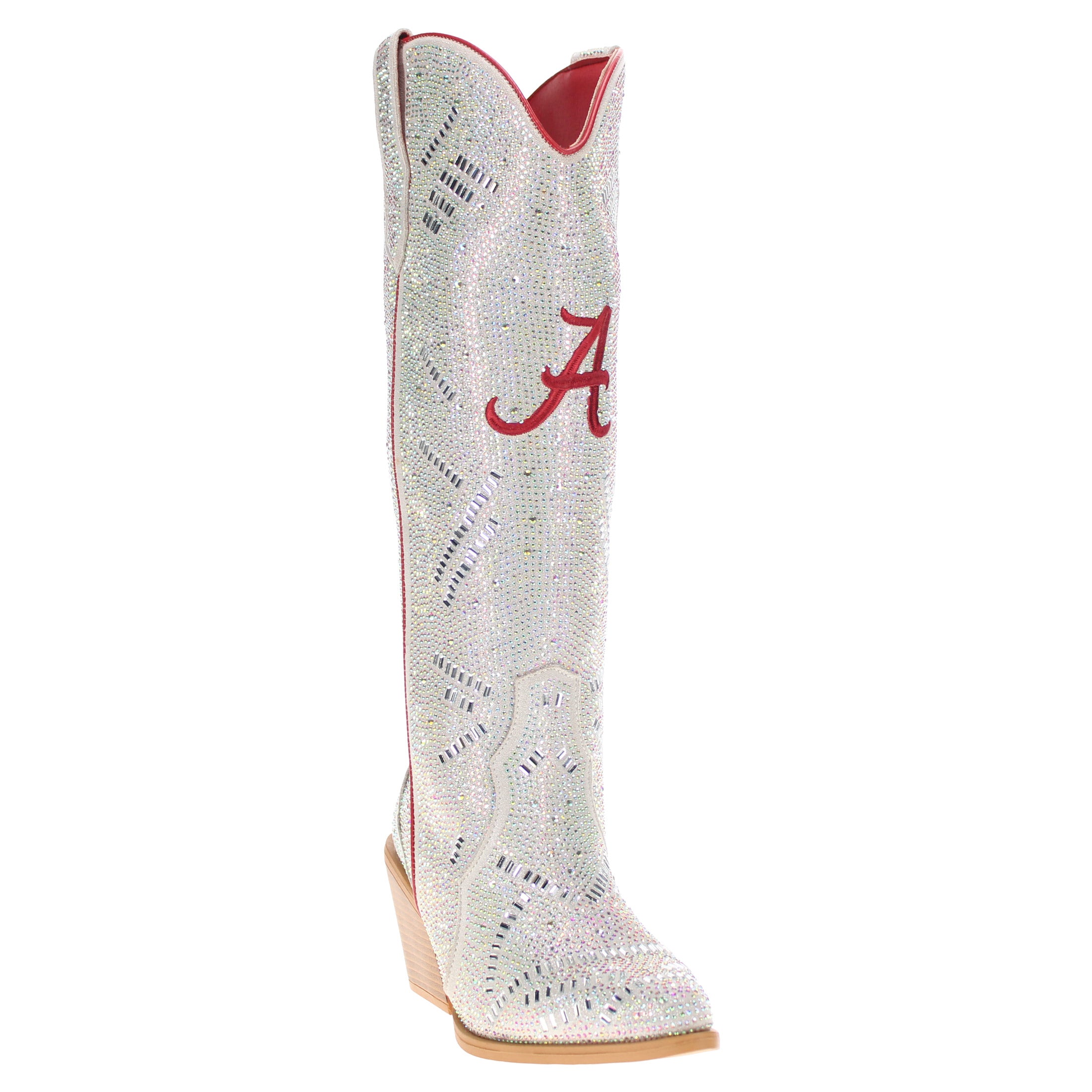 Women's University of Alabama Natural Tall Bling Cowgirl Boots Amber by V by Vaccari