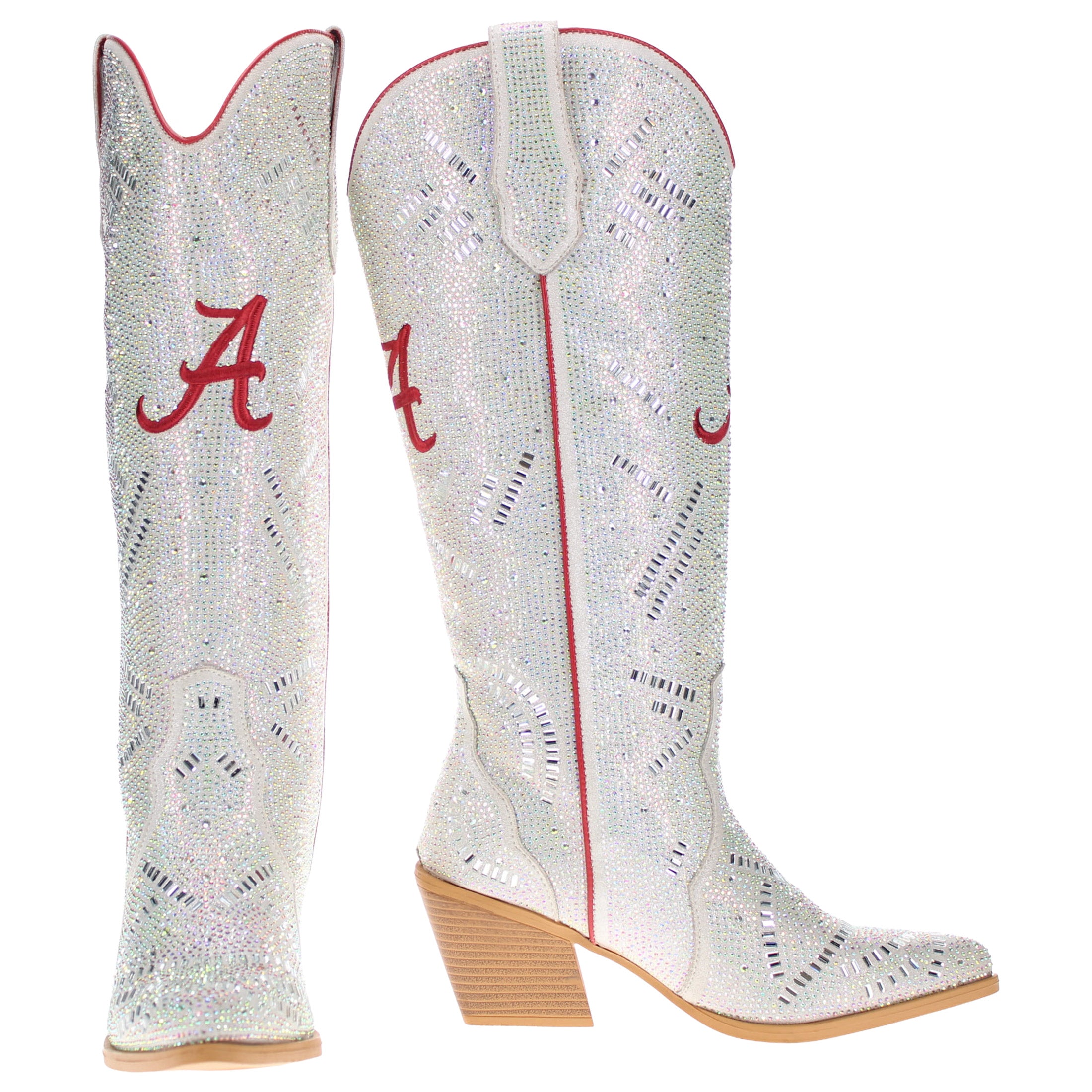 Women's University of Alabama Natural Tall Bling Cowgirl Boots Amber by V by Vaccari