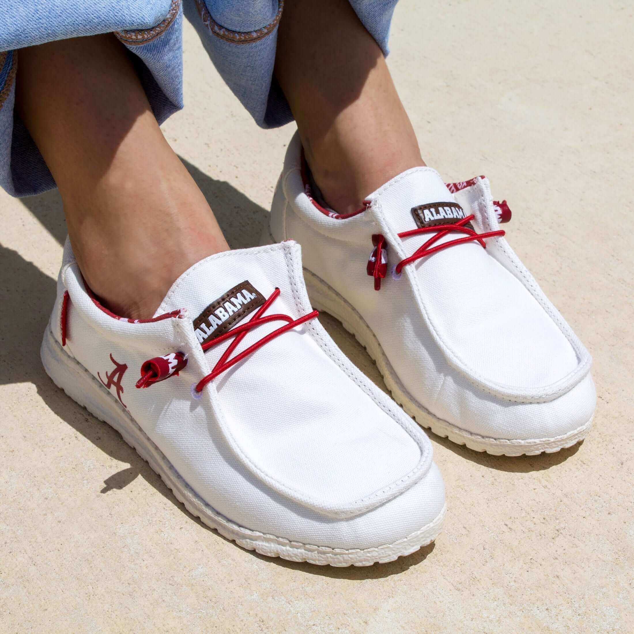 Women's University of Alabama Off White Canvas Shoes by Vaccari
