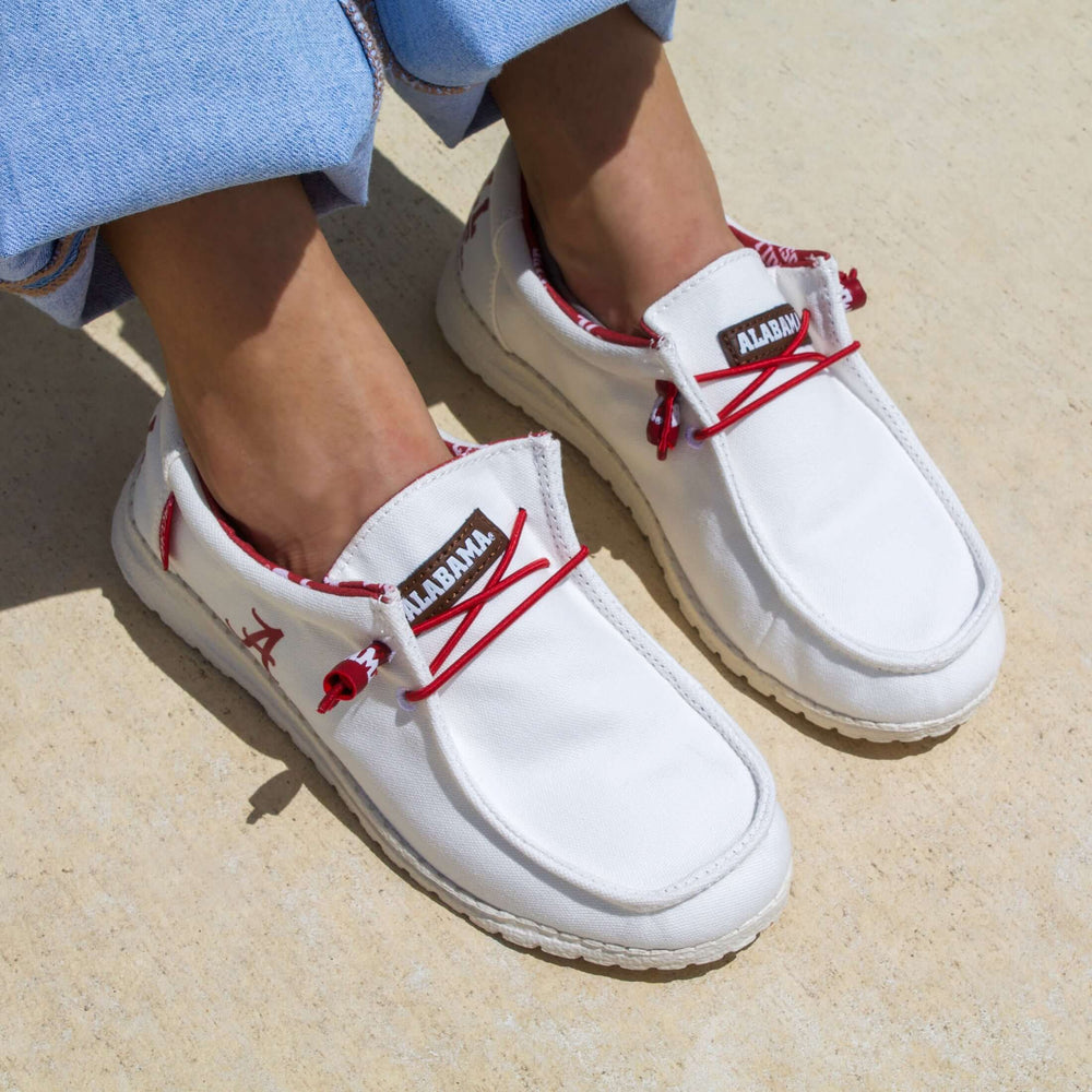 Women's University of Alabama Off White Canvas Shoes by Vaccari