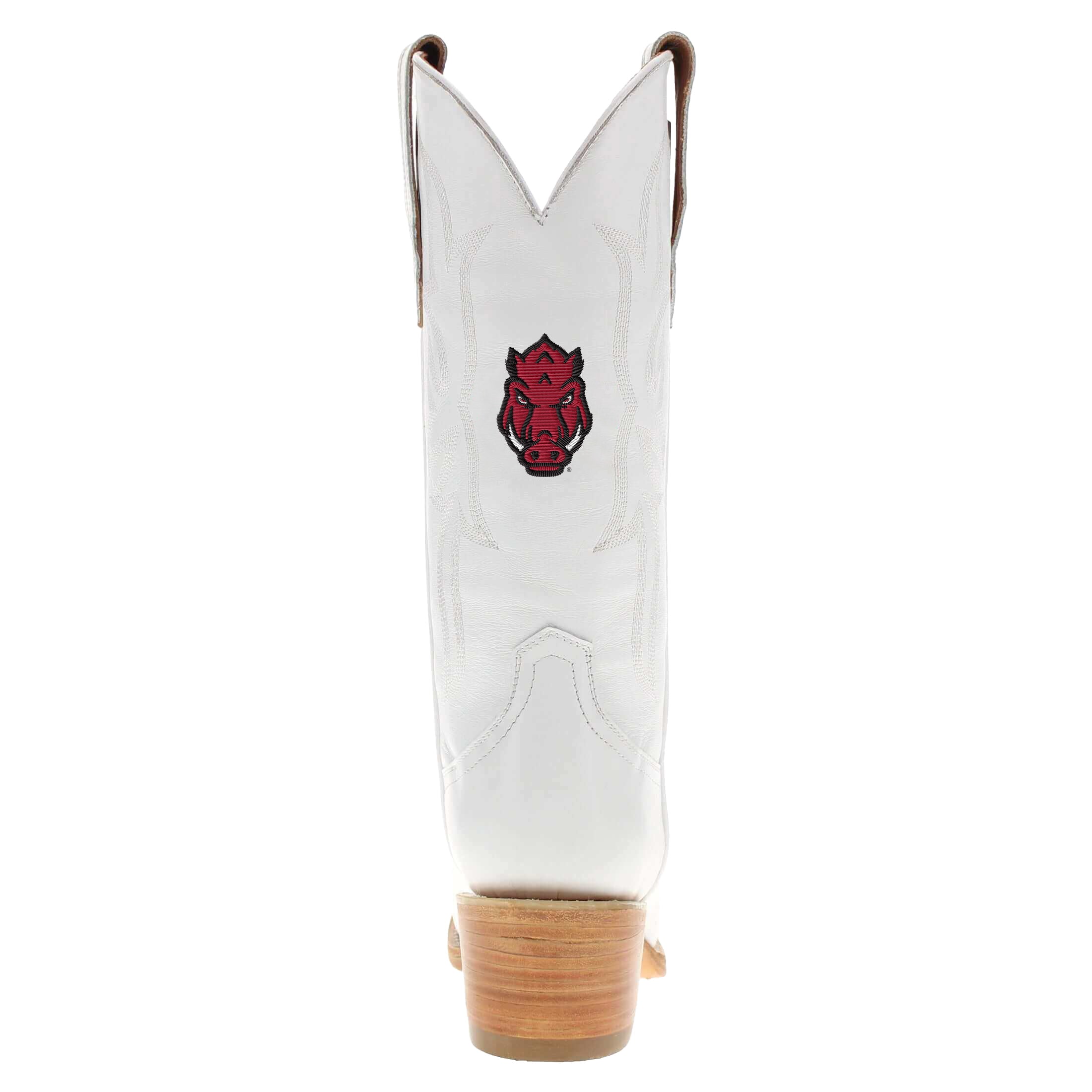 Women's University of Arkansas White Cowgirl Boots Leighton by Vaccari University