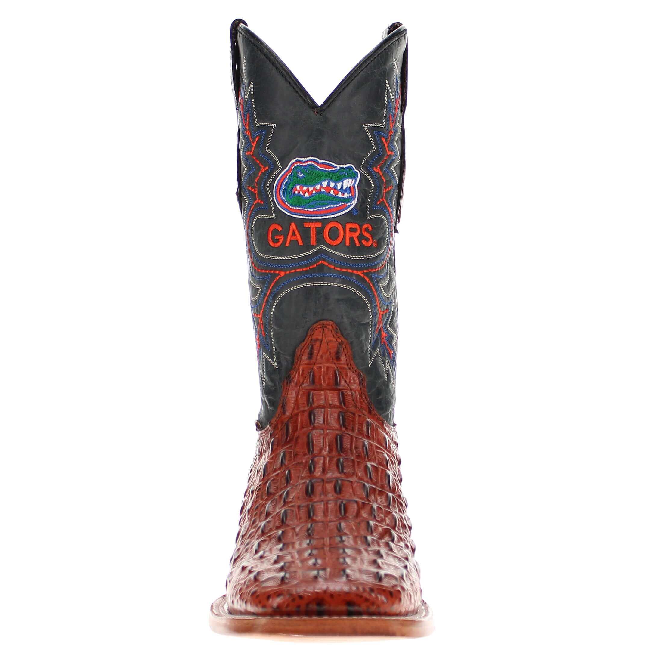 Men's University of Florida Gators Cognac Square Toe Cowboy Boots Jackson by Vaccari
