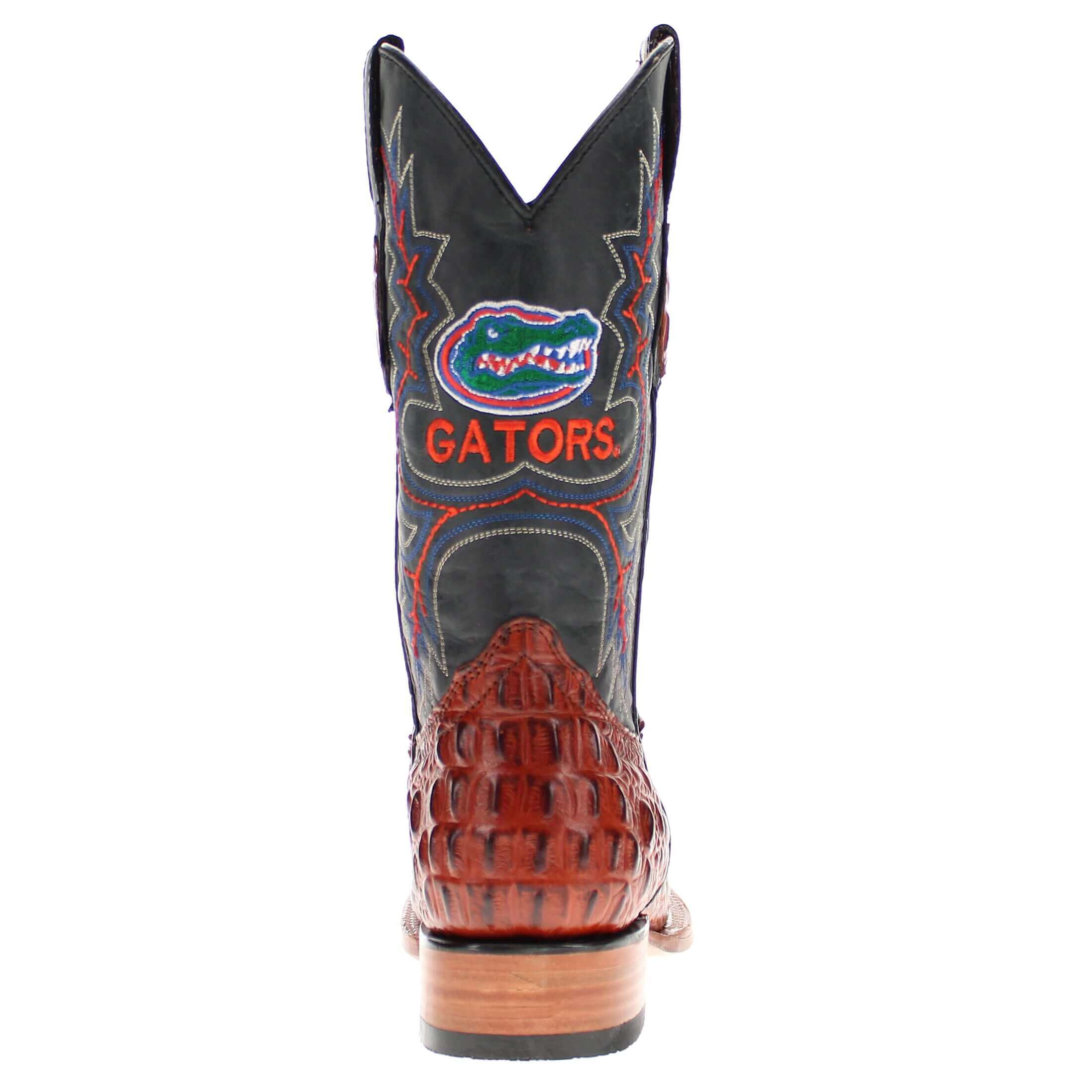 Men's University of Florida Gators Cognac Square Toe Cowboy Boots Jackson by Vaccari