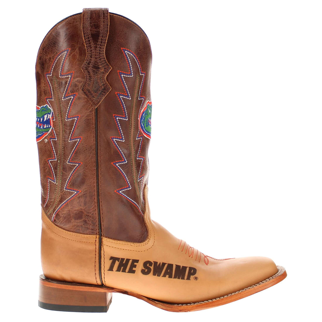 Men's University of Florida Lasered Vamp Tan Cowboy Boots by Vaccari