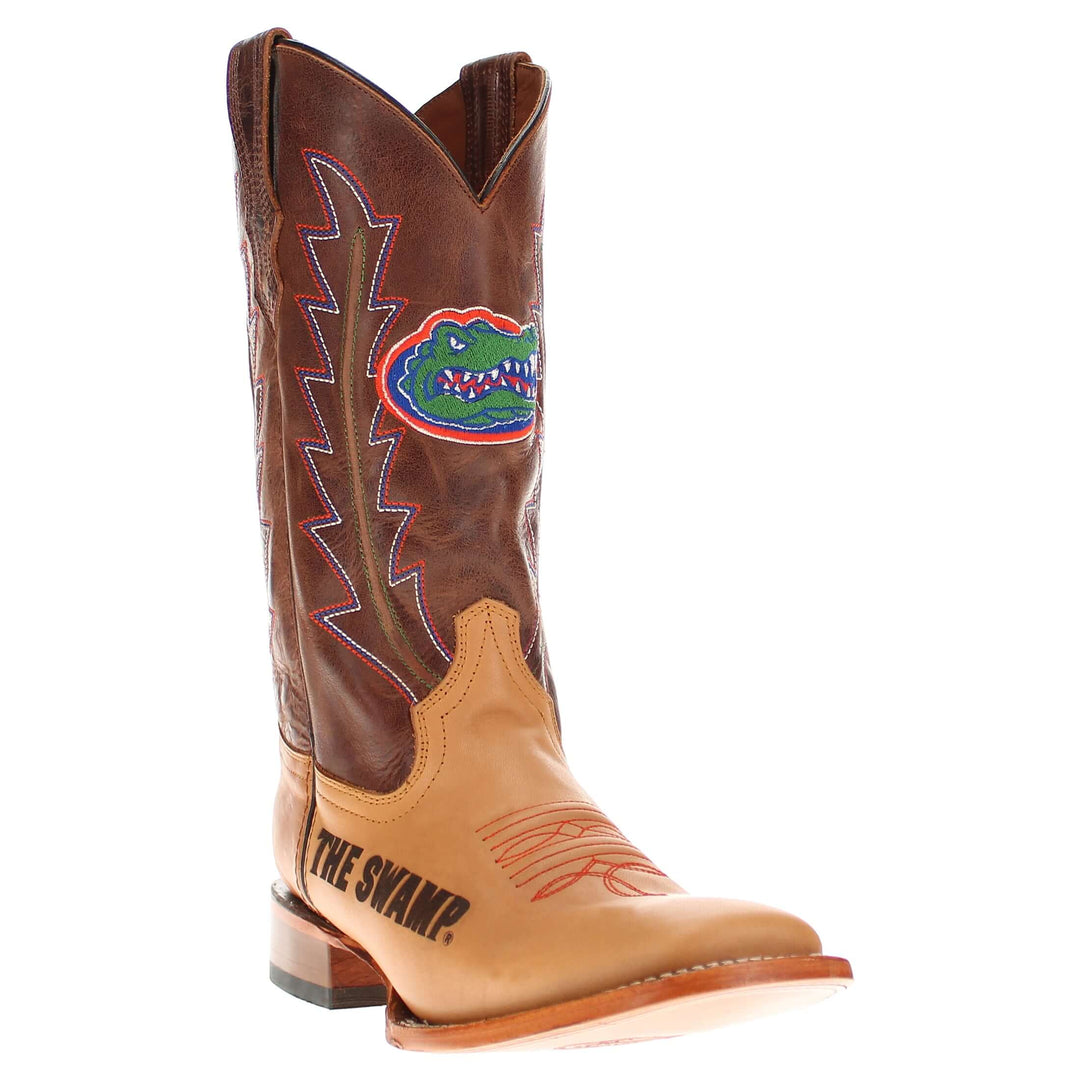 Men's University of Florida Lasered Vamp Tan Cowboy Boots by Vaccari