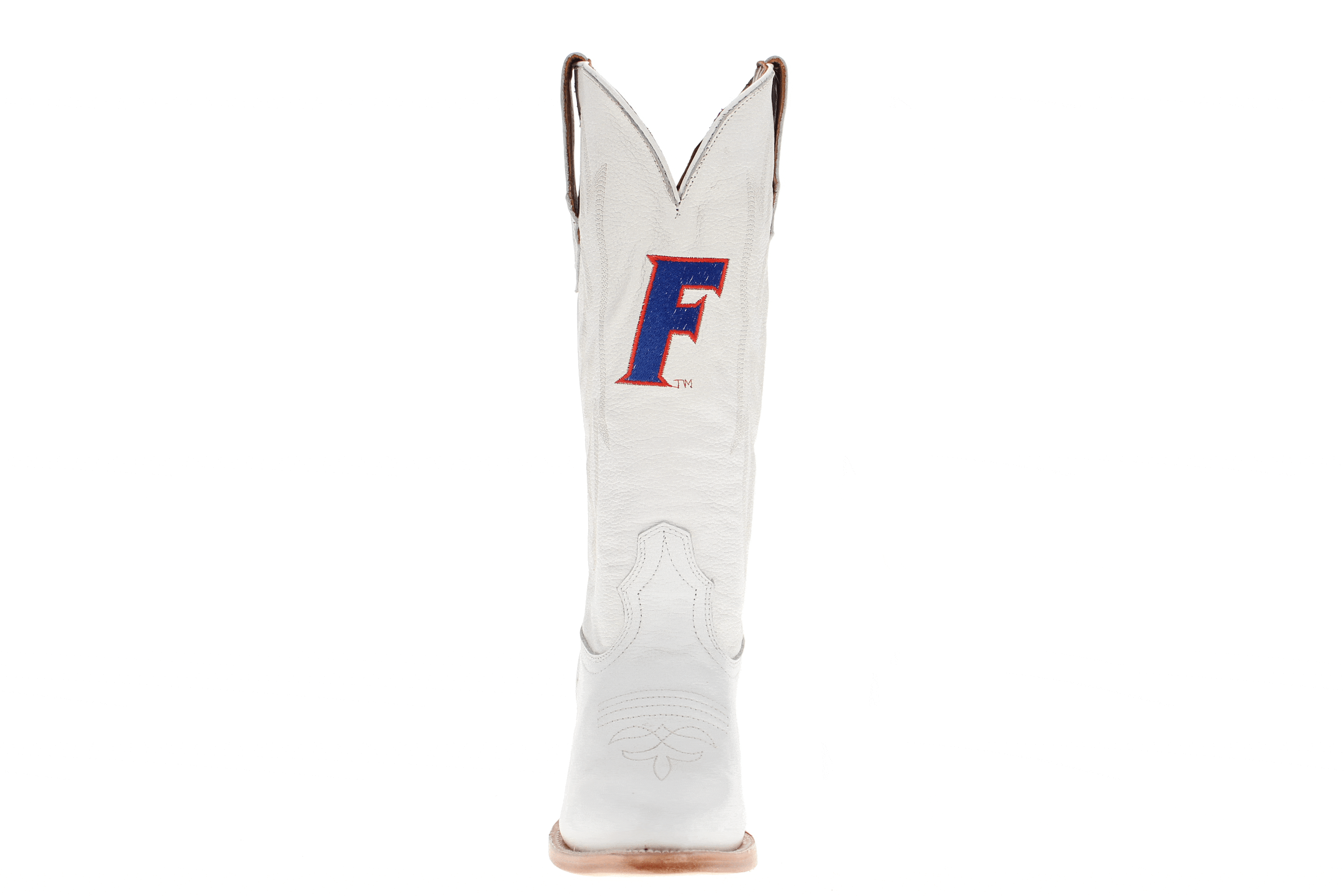 Women's University of Florida Gators All White Pointed Toe Cowgirl Boots Leighton by Vaccari