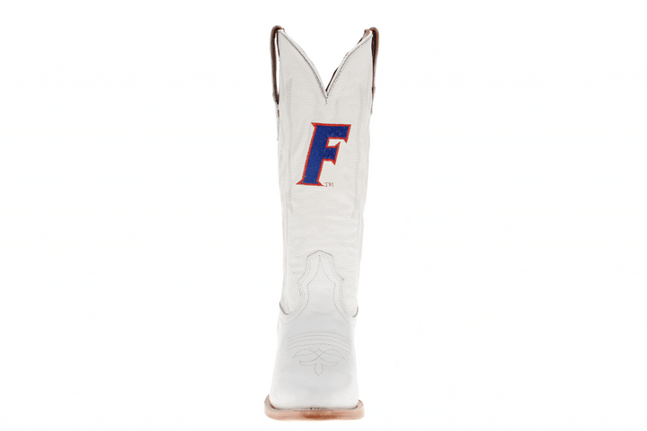 Women's University of Florida Gators All White Pointed Toe Cowgirl Boots Leighton by Vaccari