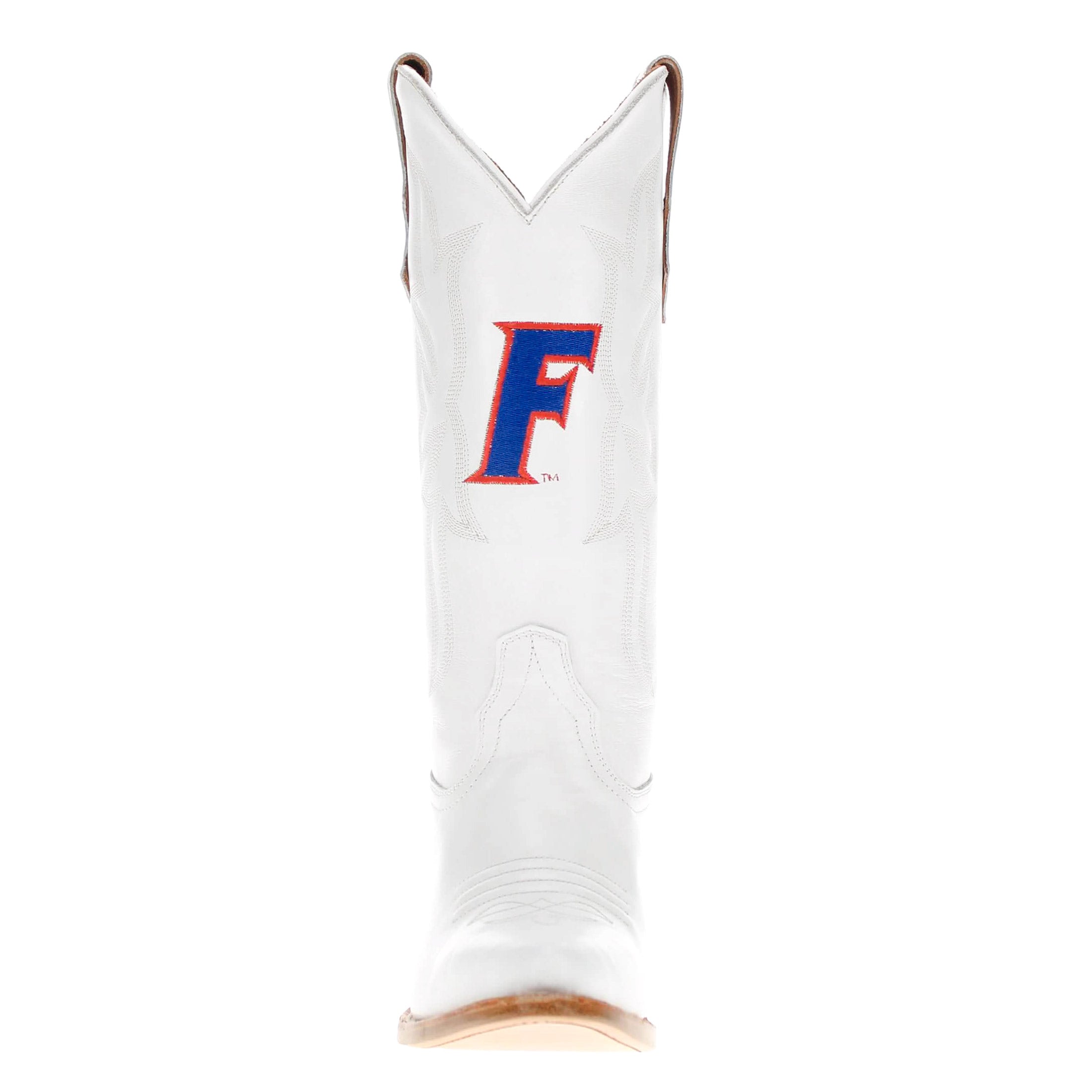 Women's University of Florida Gators All White Pointed Toe Cowgirl Boots Leighton by Vaccari
