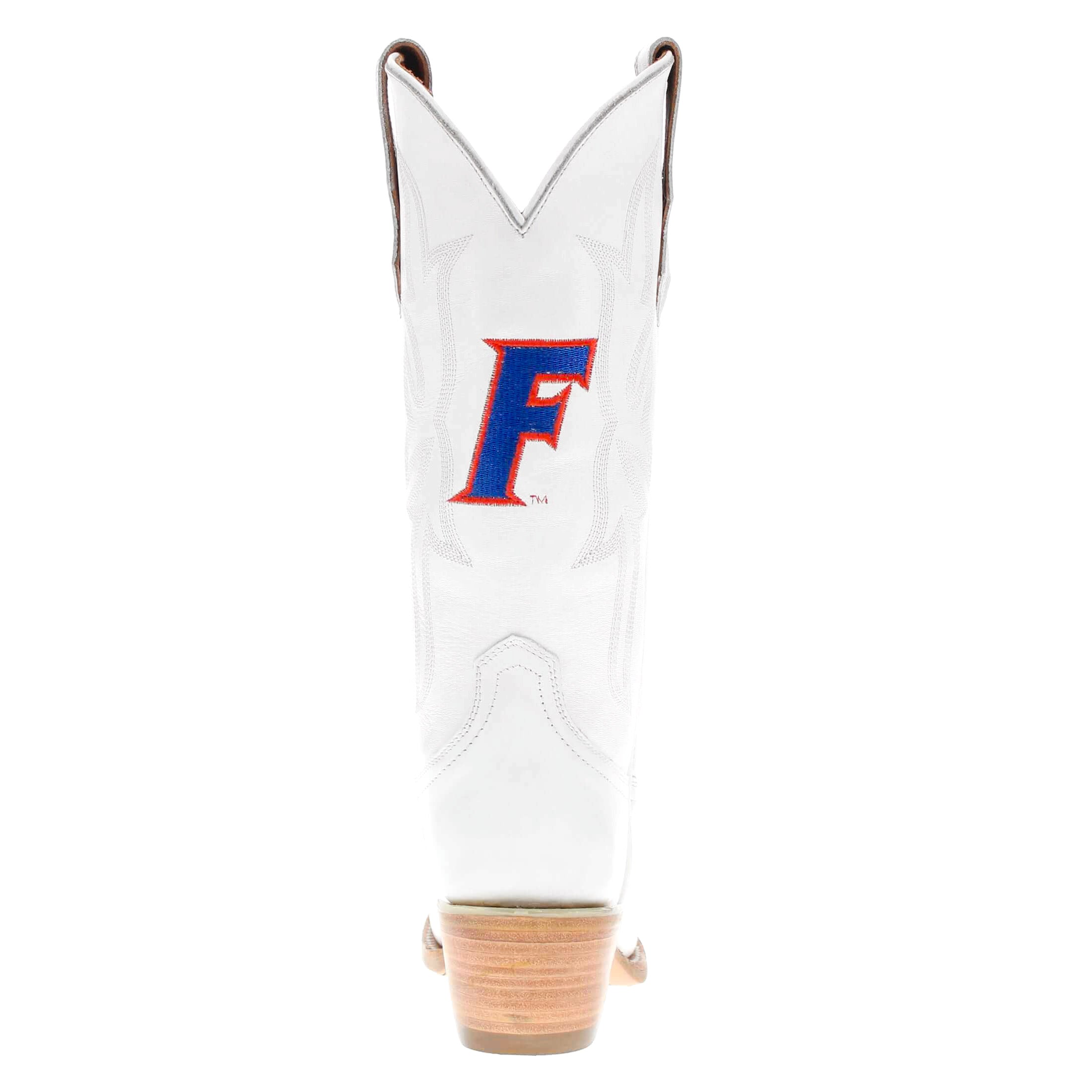 Women's University of Florida Gators All White Pointed Toe Cowgirl Boots Leighton by Vaccari