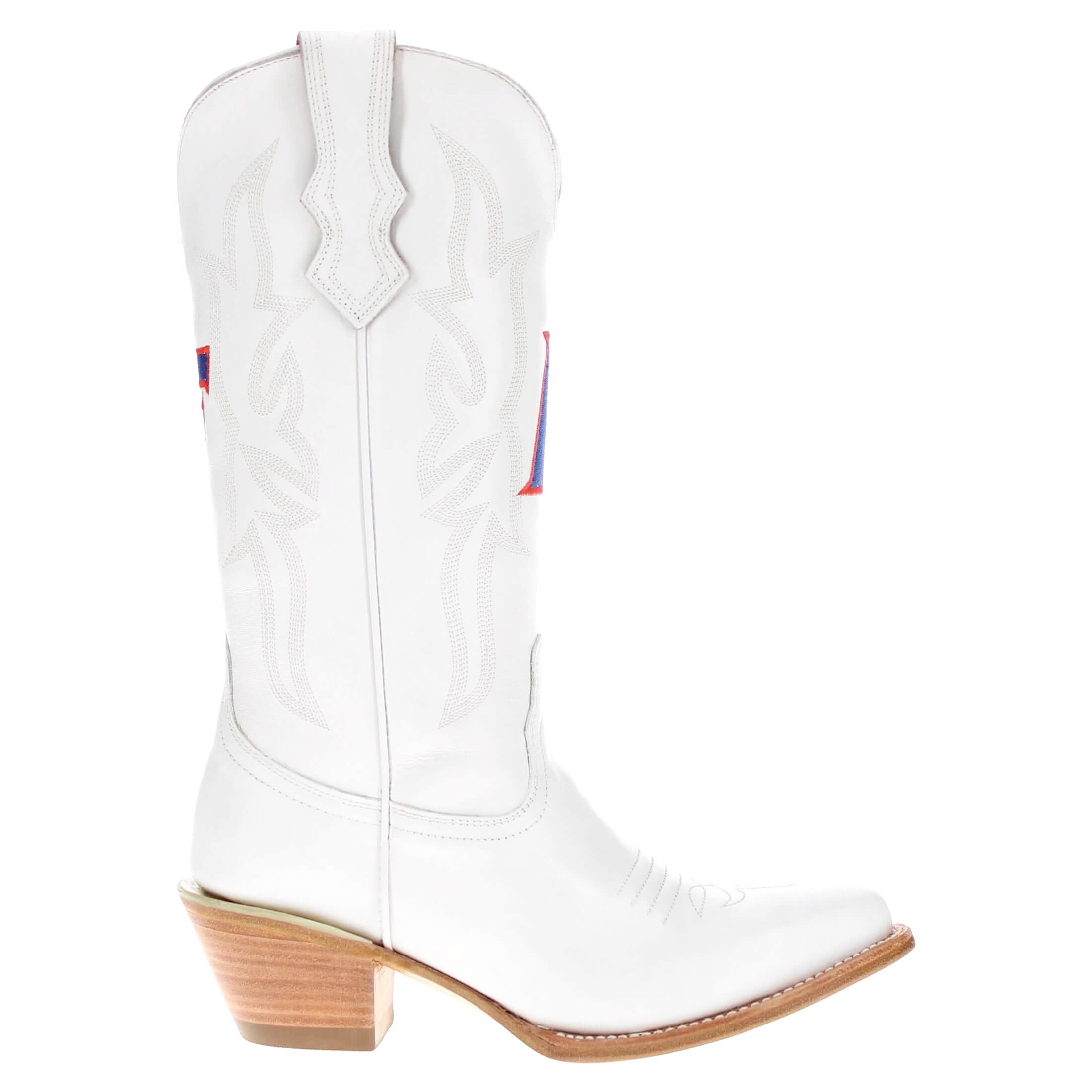 Women's University of Florida Gators All White Pointed Toe Cowgirl Boots Leighton by Vaccari