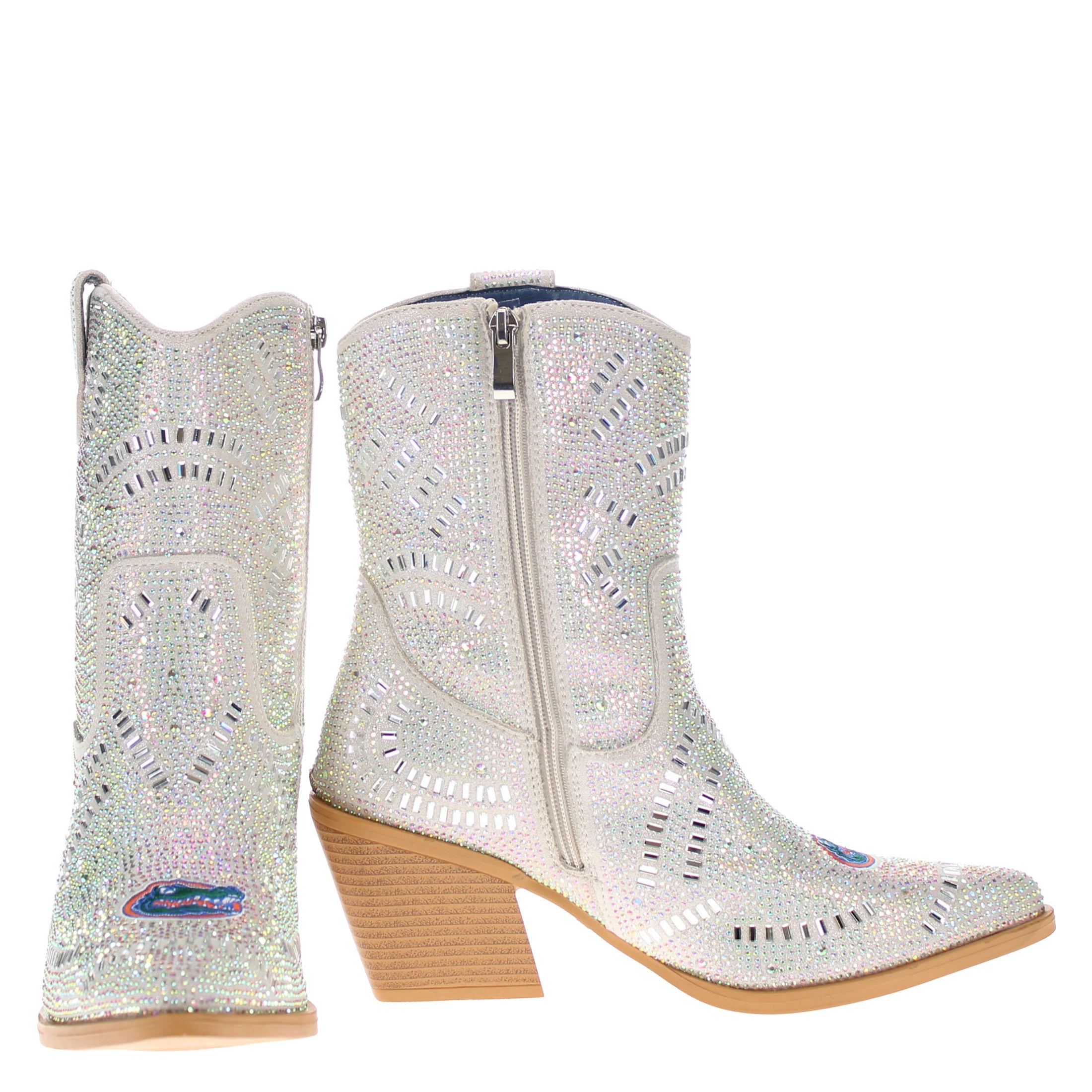 Women's University of Florida Natural Bling Cowgirl Booties Jade by V by Vaccari