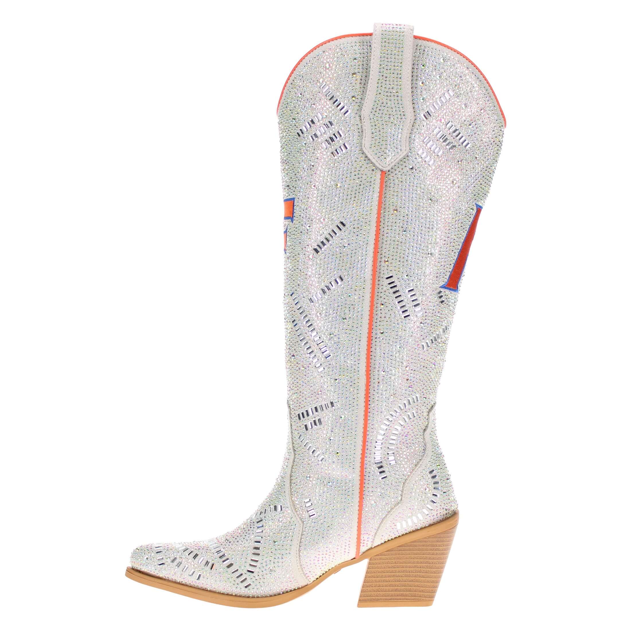 Women's University of Florida Natural Tall Bling Cowgirl Boots Amber by V by Vaccari