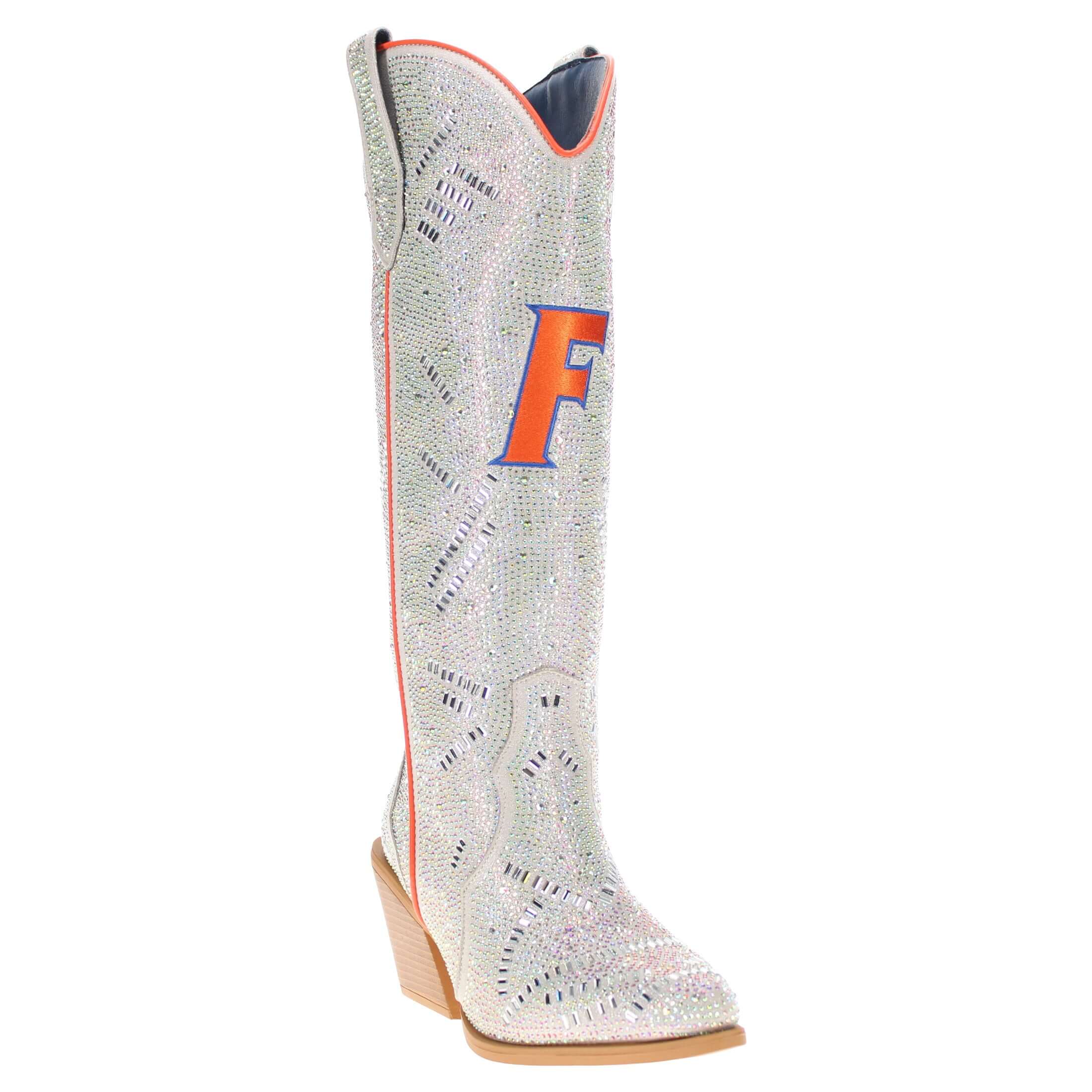Women's University of Florida Natural Tall Bling Cowgirl Boots Amber by V by Vaccari