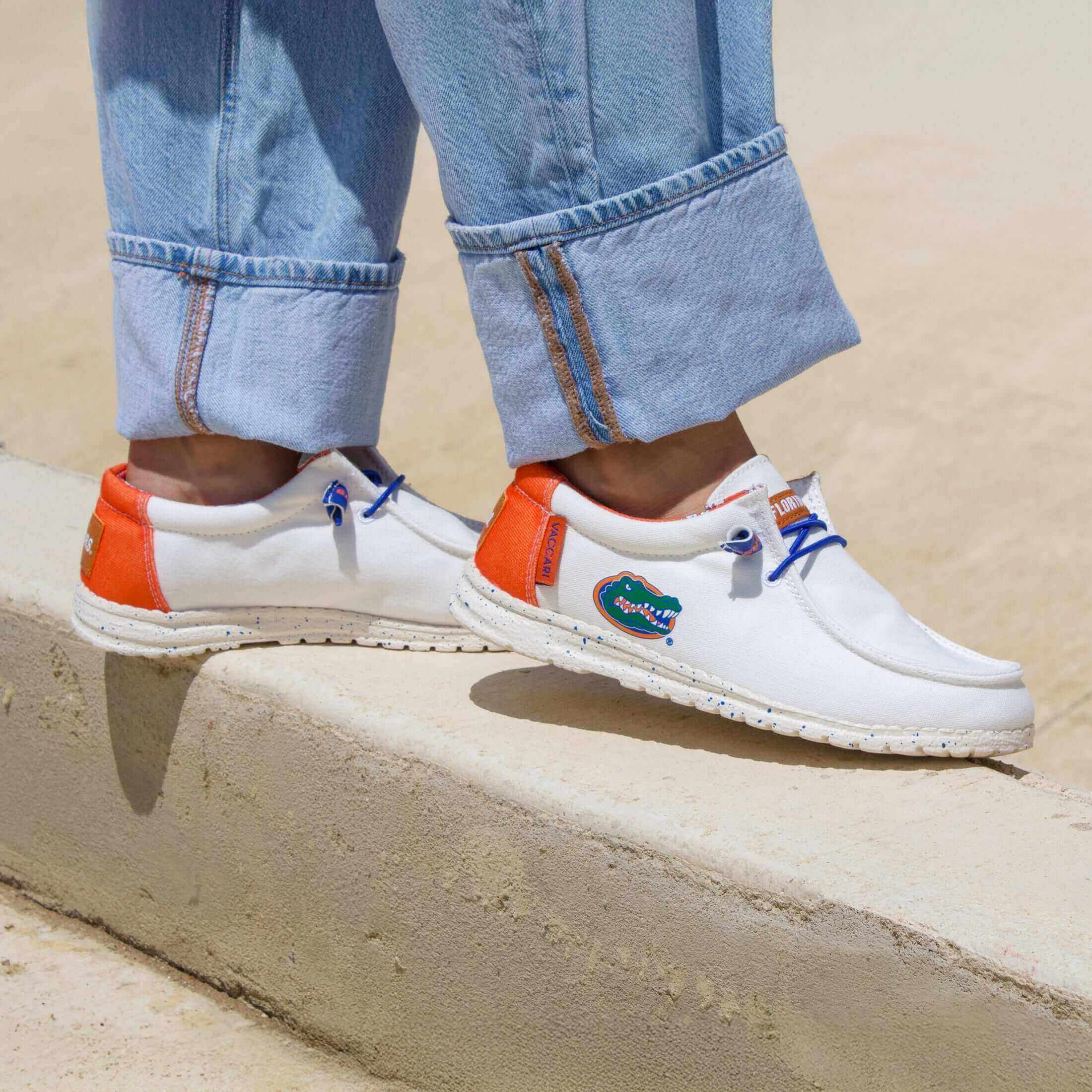 Women's University of Florida Off White Canvas Shoes Gators by Vaccari