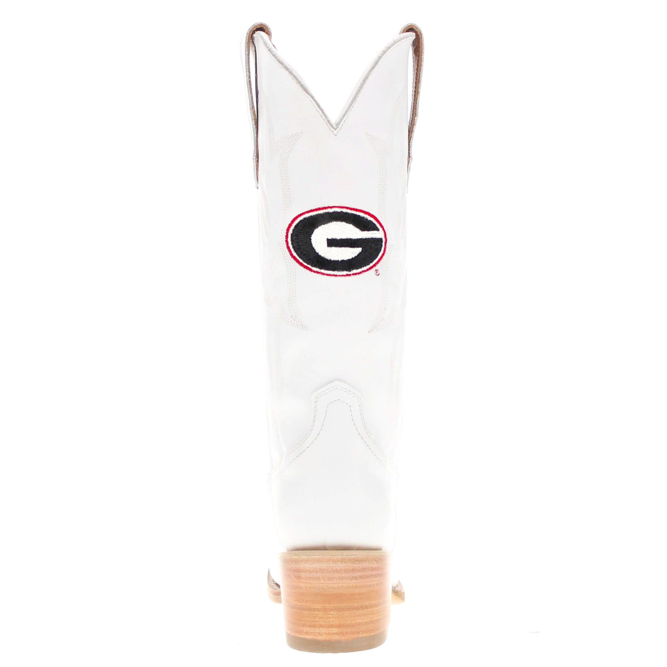 Women's University of Georgia All White Pointed Toe Cowgirl Boots Leighton by Vaccari University