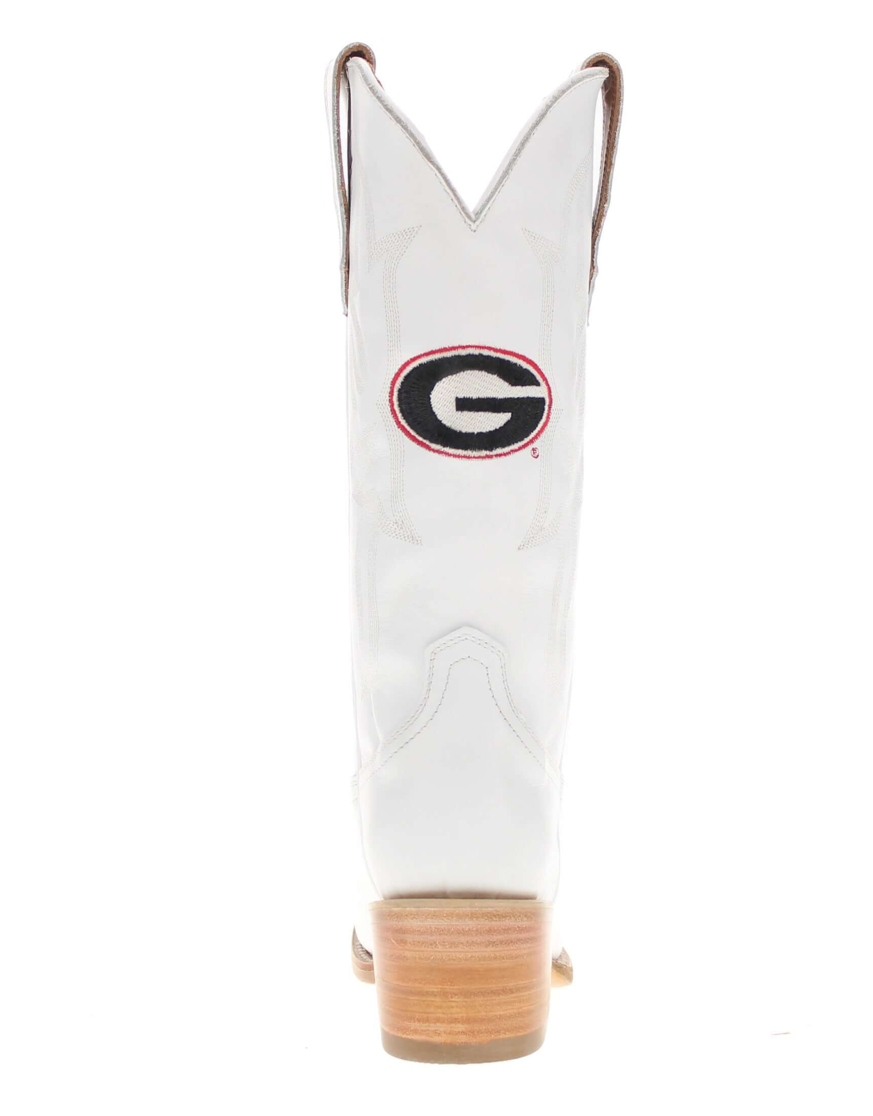 Women's University of Georgia All White Pointed Toe Cowgirl Boots Leighton by Vaccari University