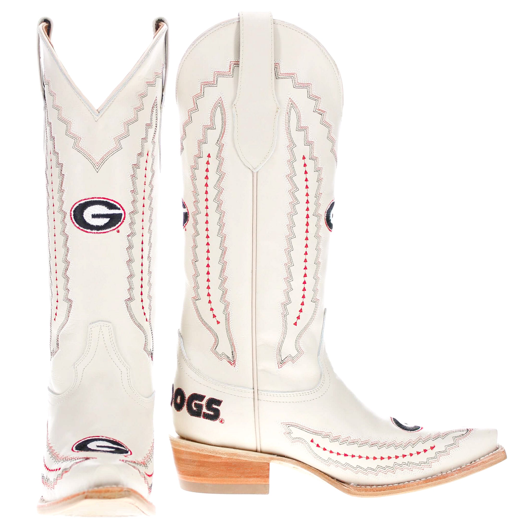 Women's University of Georgia Bone Snip Toe Cowgirl Boots Naomi by Vaccari