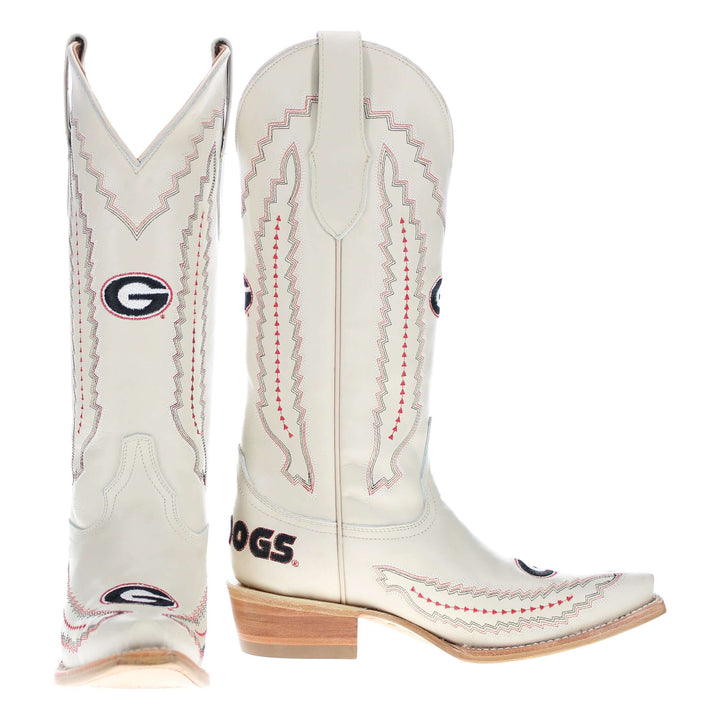Women's University of Georgia Bone Snip Toe Cowgirl Boots Naomi by Vaccari