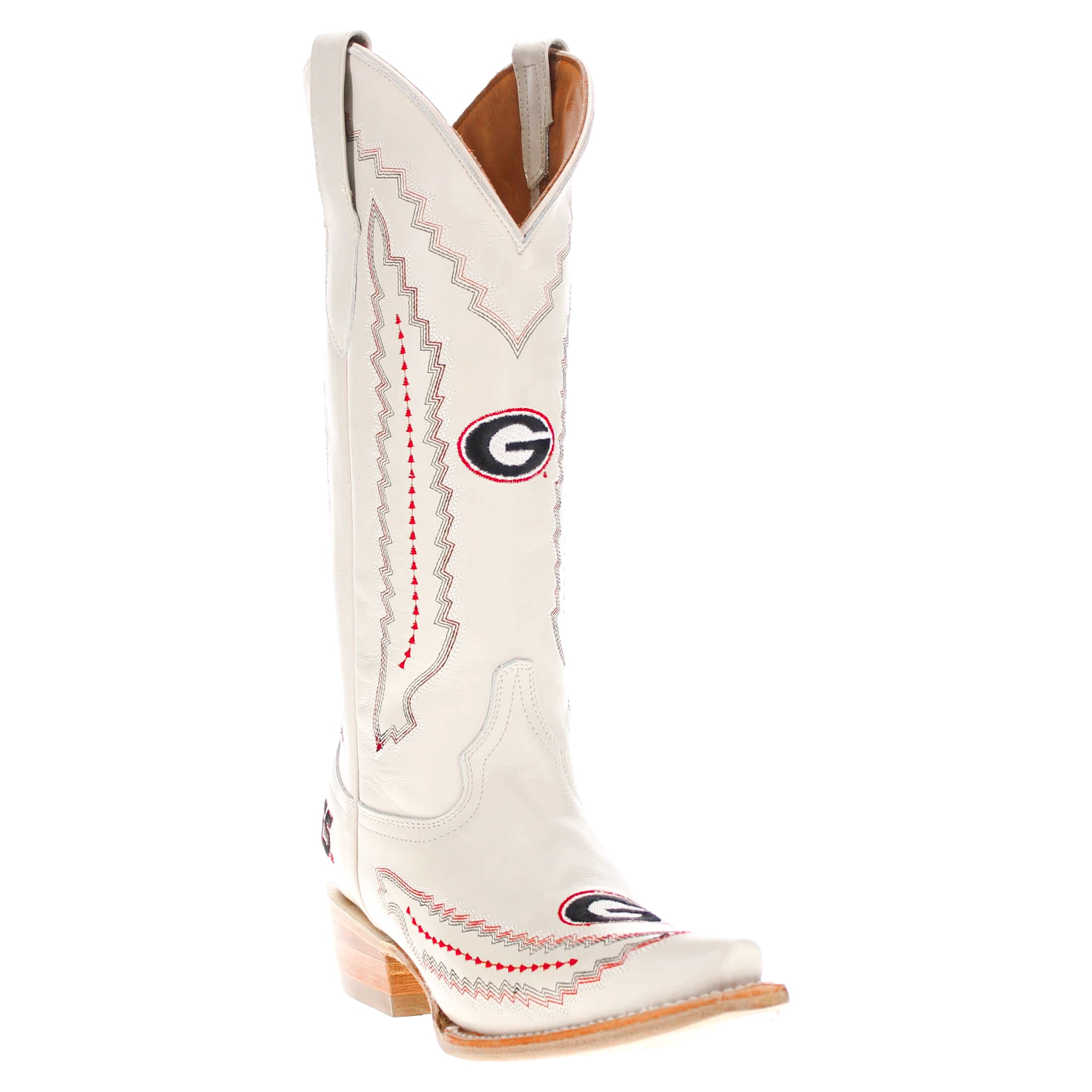 Women's University of Georgia Bone Snip Toe Cowgirl Boots Naomi by Vaccari