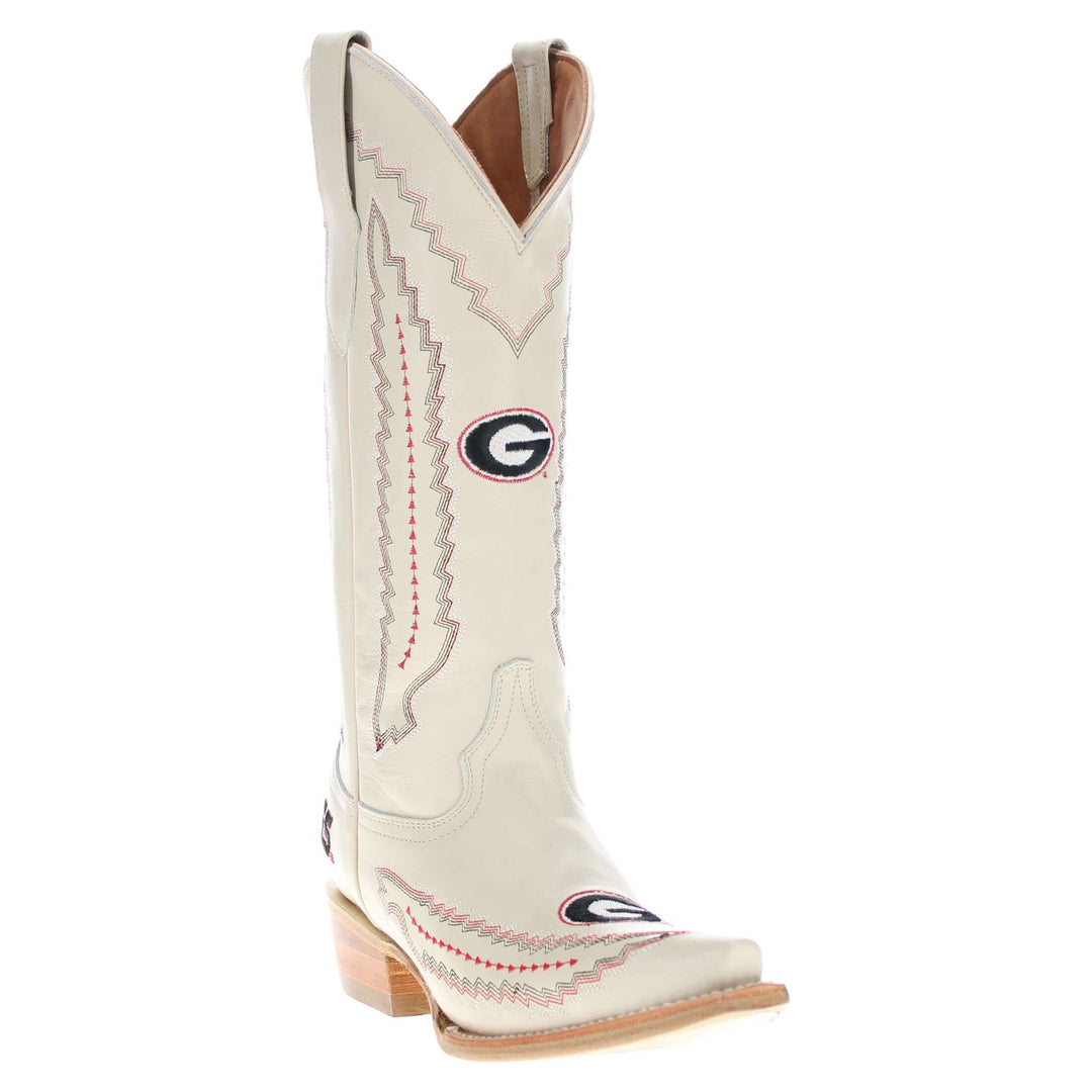 Women's University of Georgia Bone Snip Toe Cowgirl Boots Naomi by Vaccari