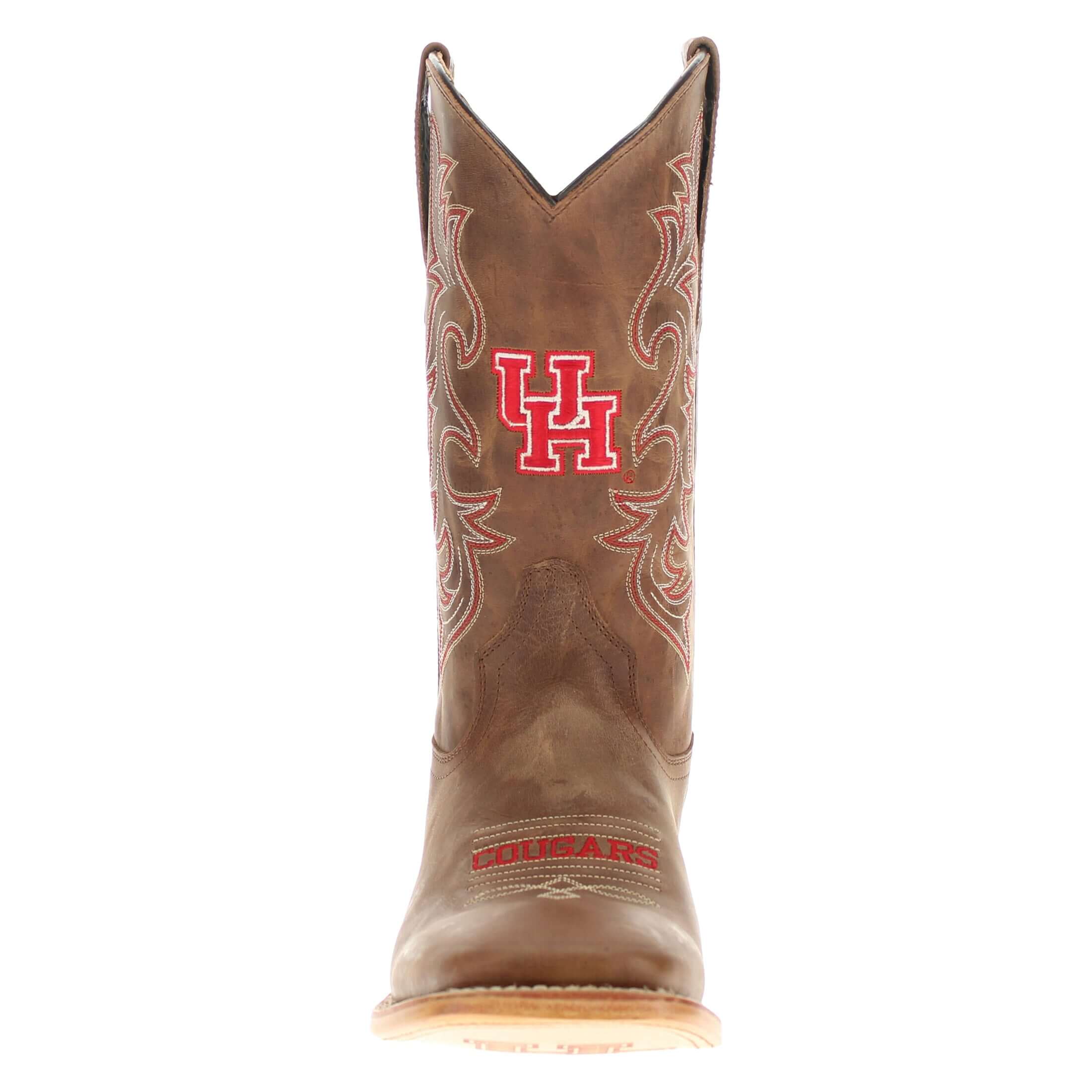 Men's University of Houston Tan Sqaure Toe Cowboy Boots by Vaccari