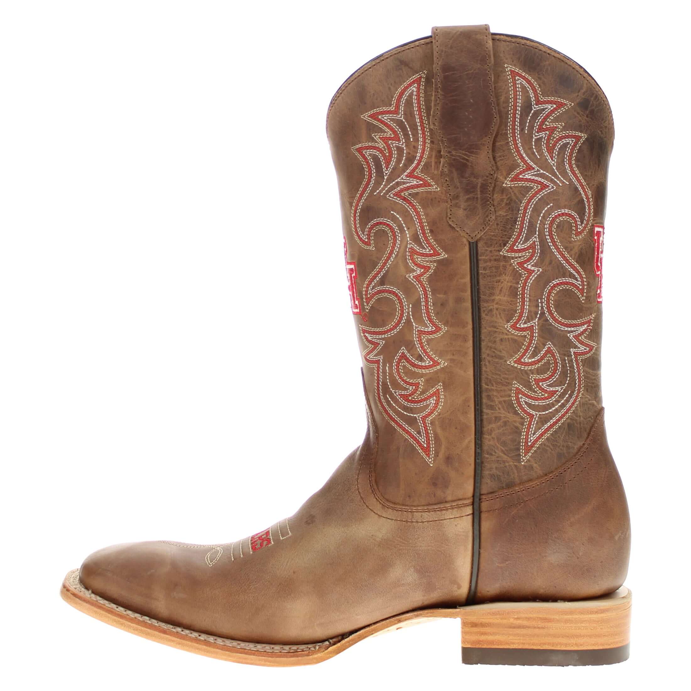 Men's University of Houston Tan Sqaure Toe Cowboy Boots by Vaccari
