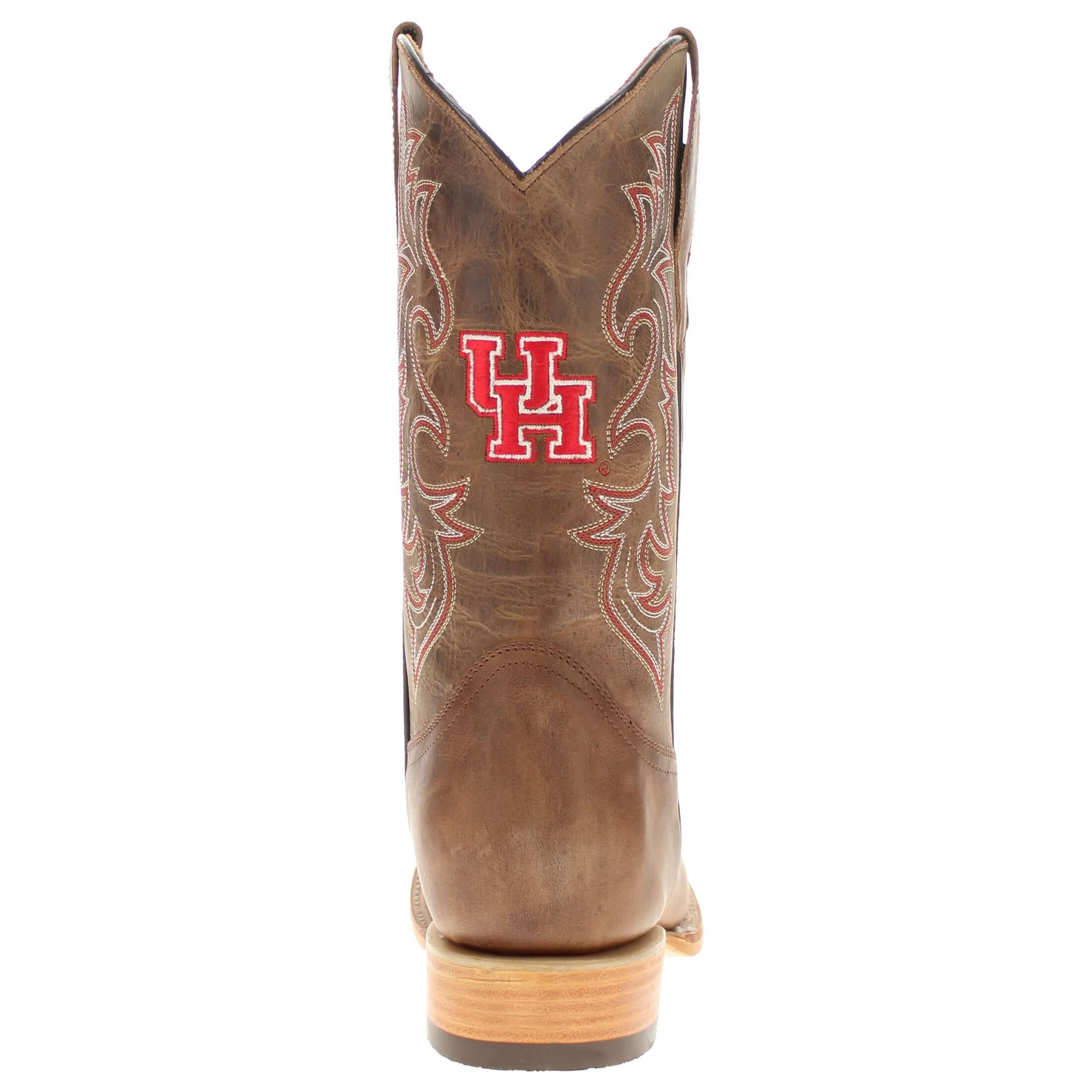 Men's University of Houston Tan Sqaure Toe Cowboy Boots by Vaccari