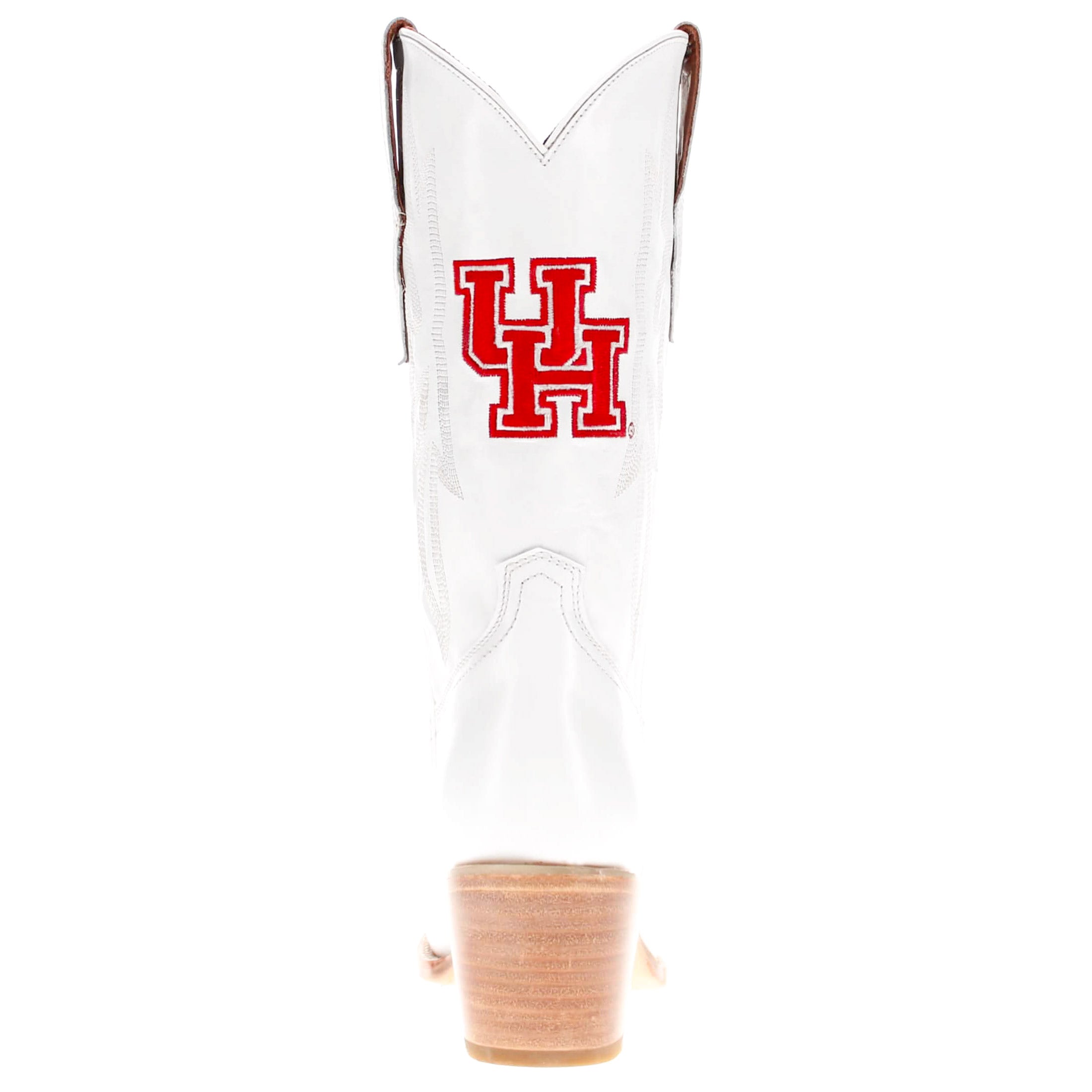 Women's University of Houston All White Pointed Toe Cowgirl Boots Leighton Vaccari University