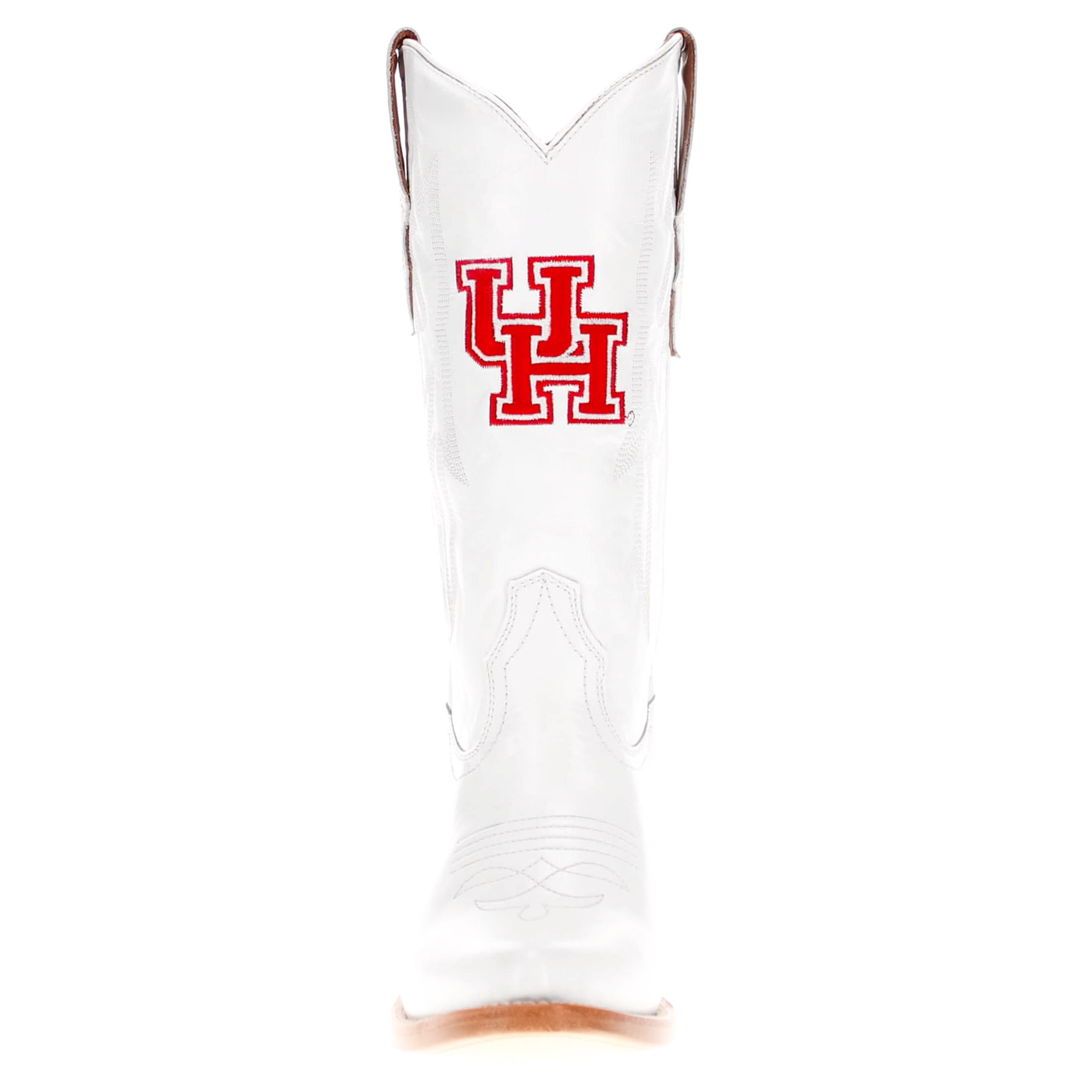 Women's University of Houston All White Pointed Toe Cowgirl Boots Leighton Vaccari University