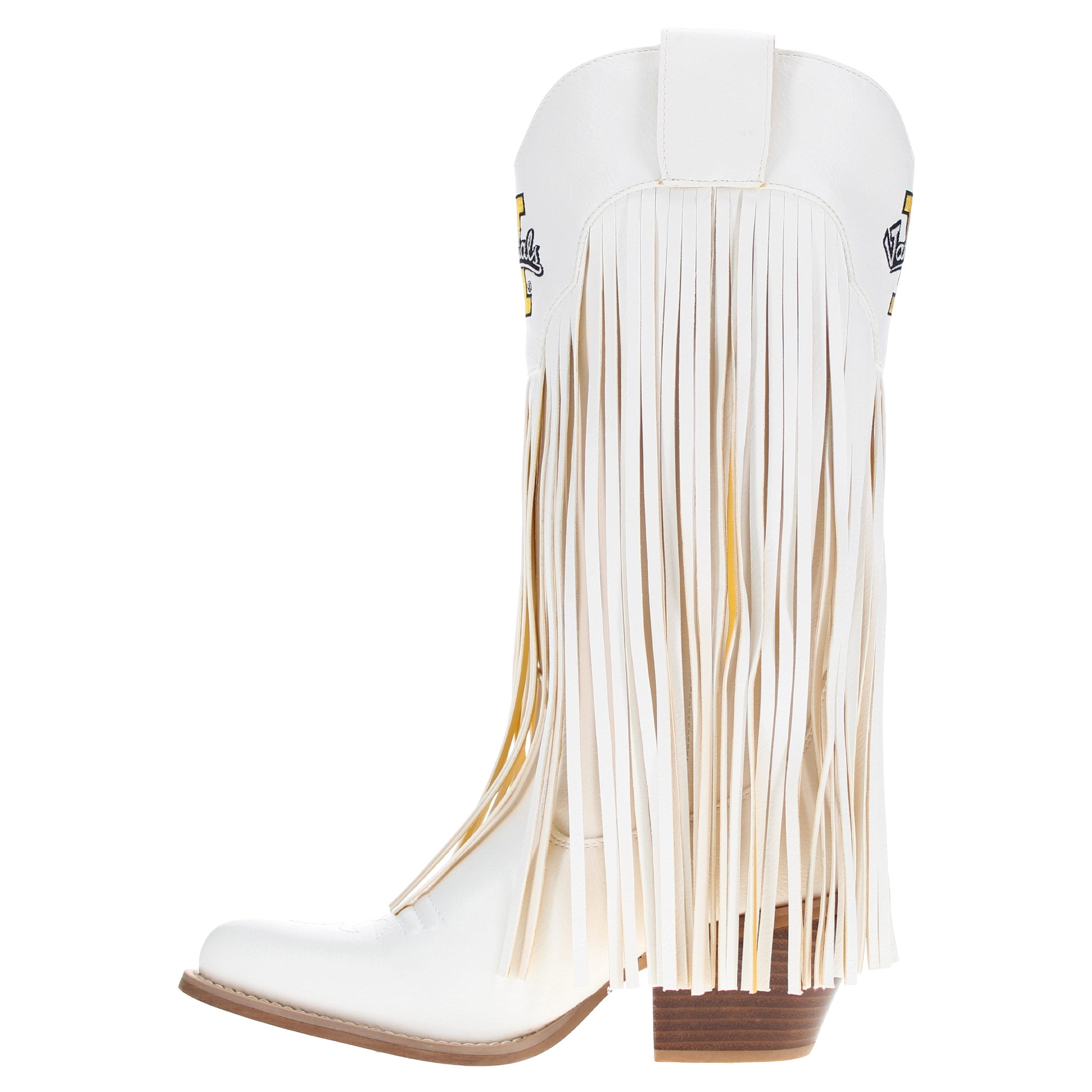 Women's University of Idaho White Fringe Cowgirl Boots Kacey by V by Vaccari