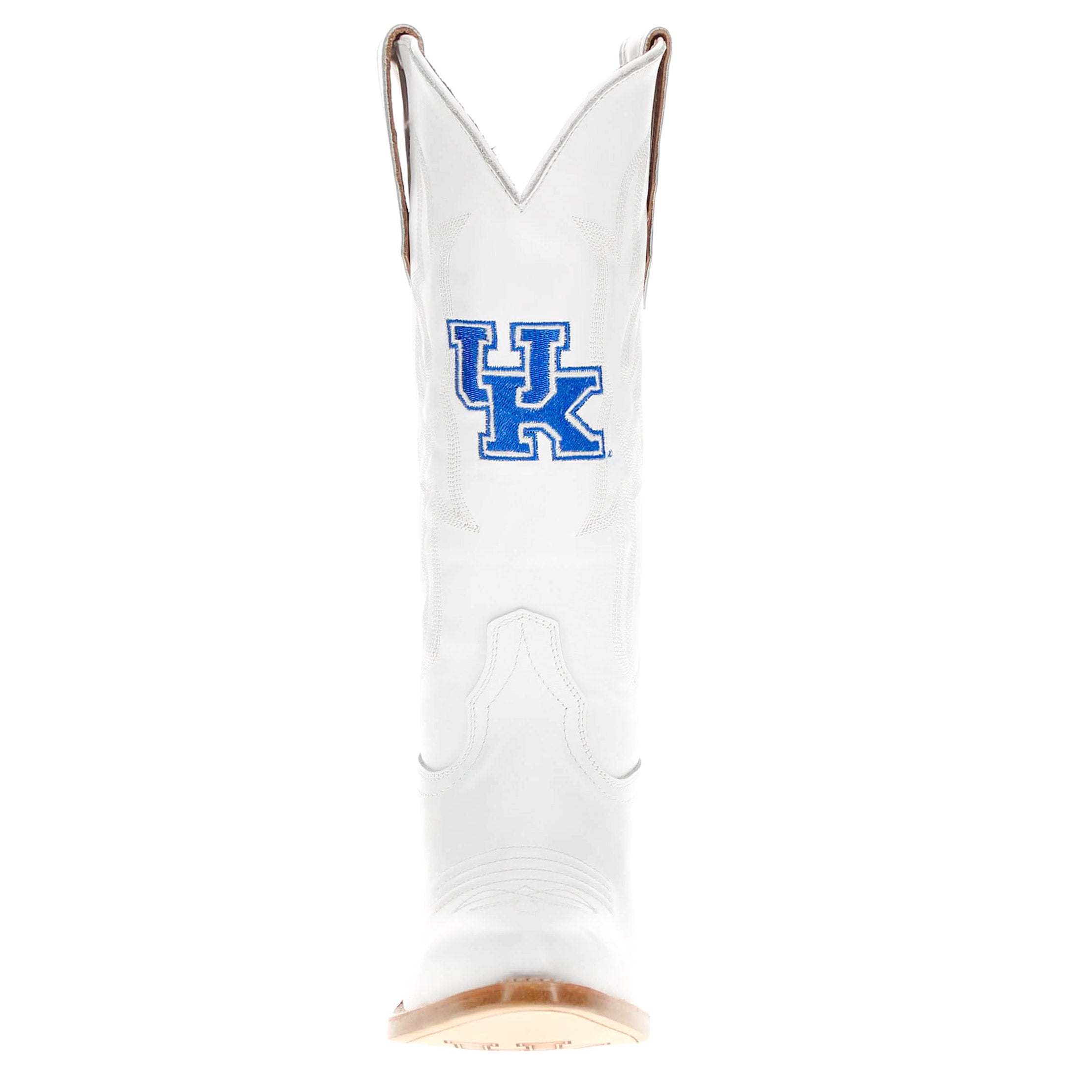 Women's University of Kentucky All White Pointed Toe Cowgirl Boots Leighton by Vaccari University