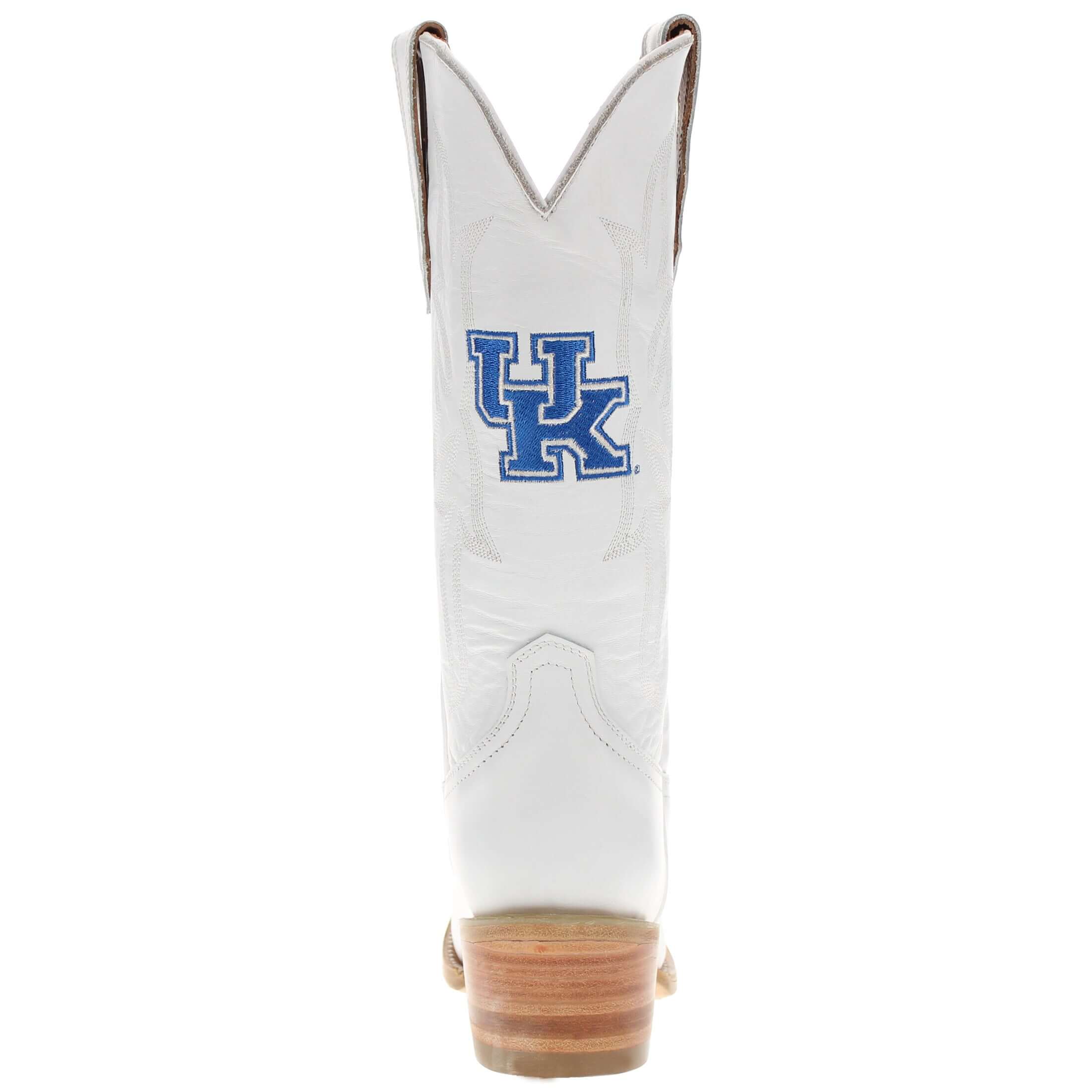 Women's University of Kentucky All White Pointed Toe Cowgirl Boots Leighton by Vaccari University