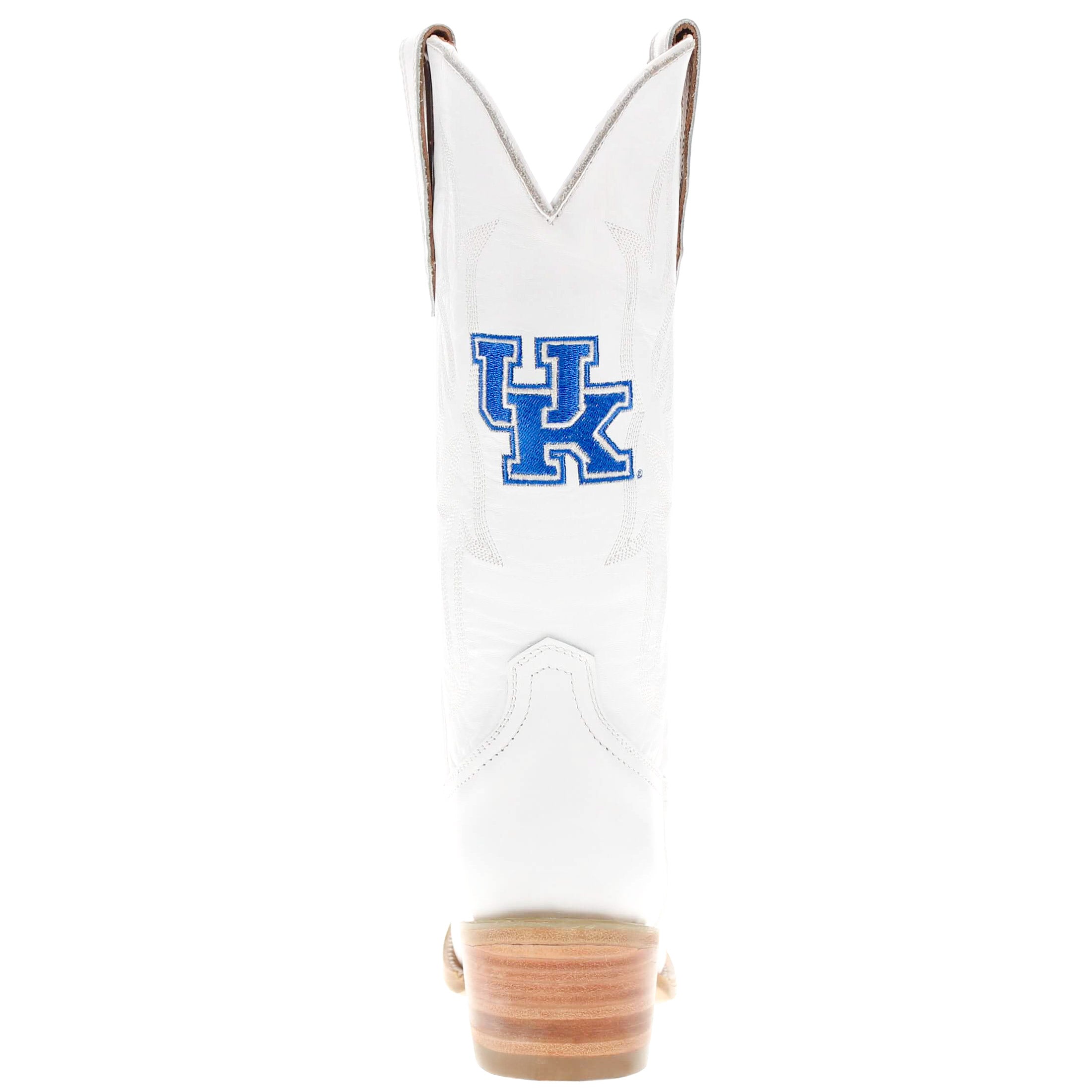 Women's University of Kentucky All White Pointed Toe Cowgirl Boots Leighton by Vaccari University