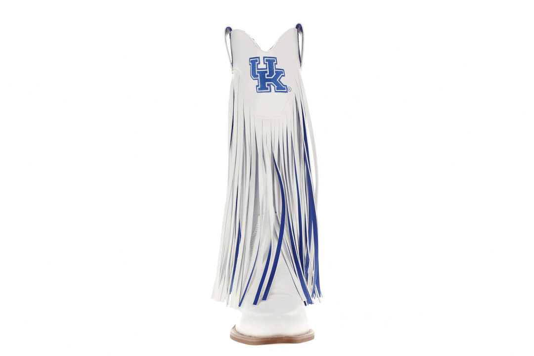 University of Kentucky Kacey White Fringe Boot by V By Vaccari