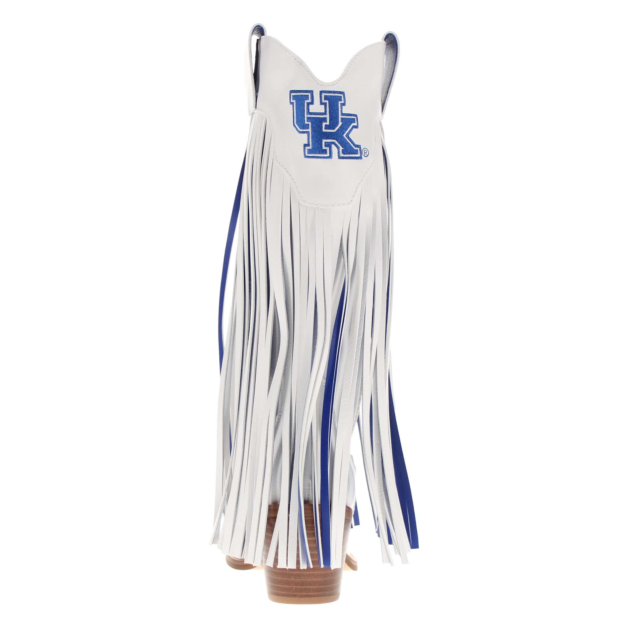 University of Kentucky Kacey White Fringe Boot by V By Vaccari