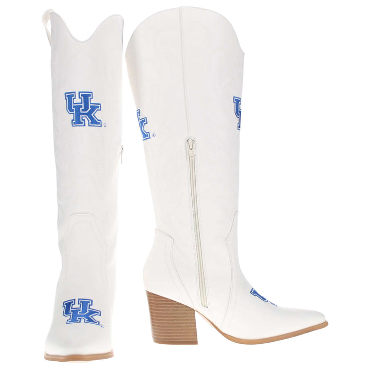 University of Kentucky Blair Tall White Boot By V By Vaccari