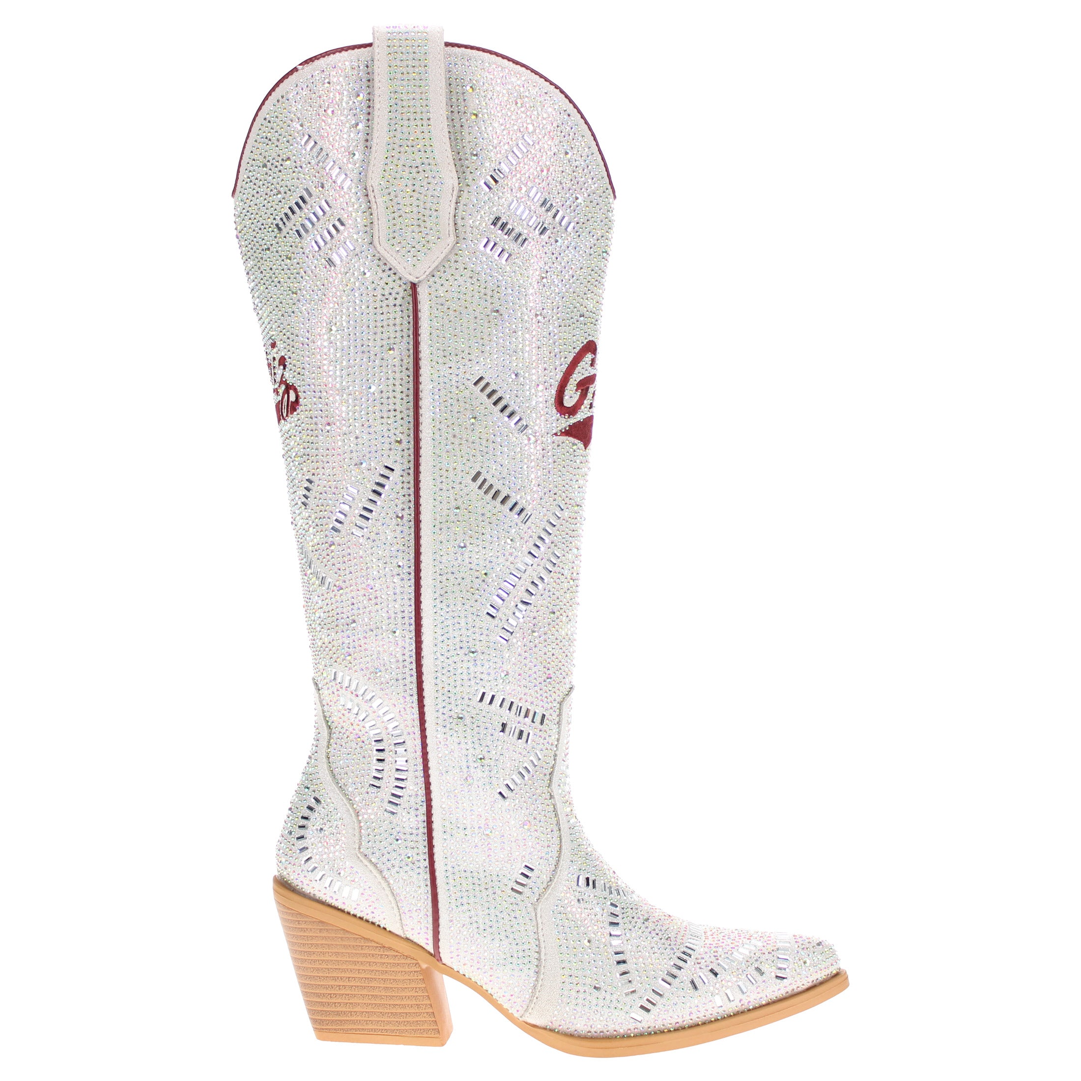 Women's University of Montana Natural Tall Bling Cowgirl Boots Amber by V by Vaccari