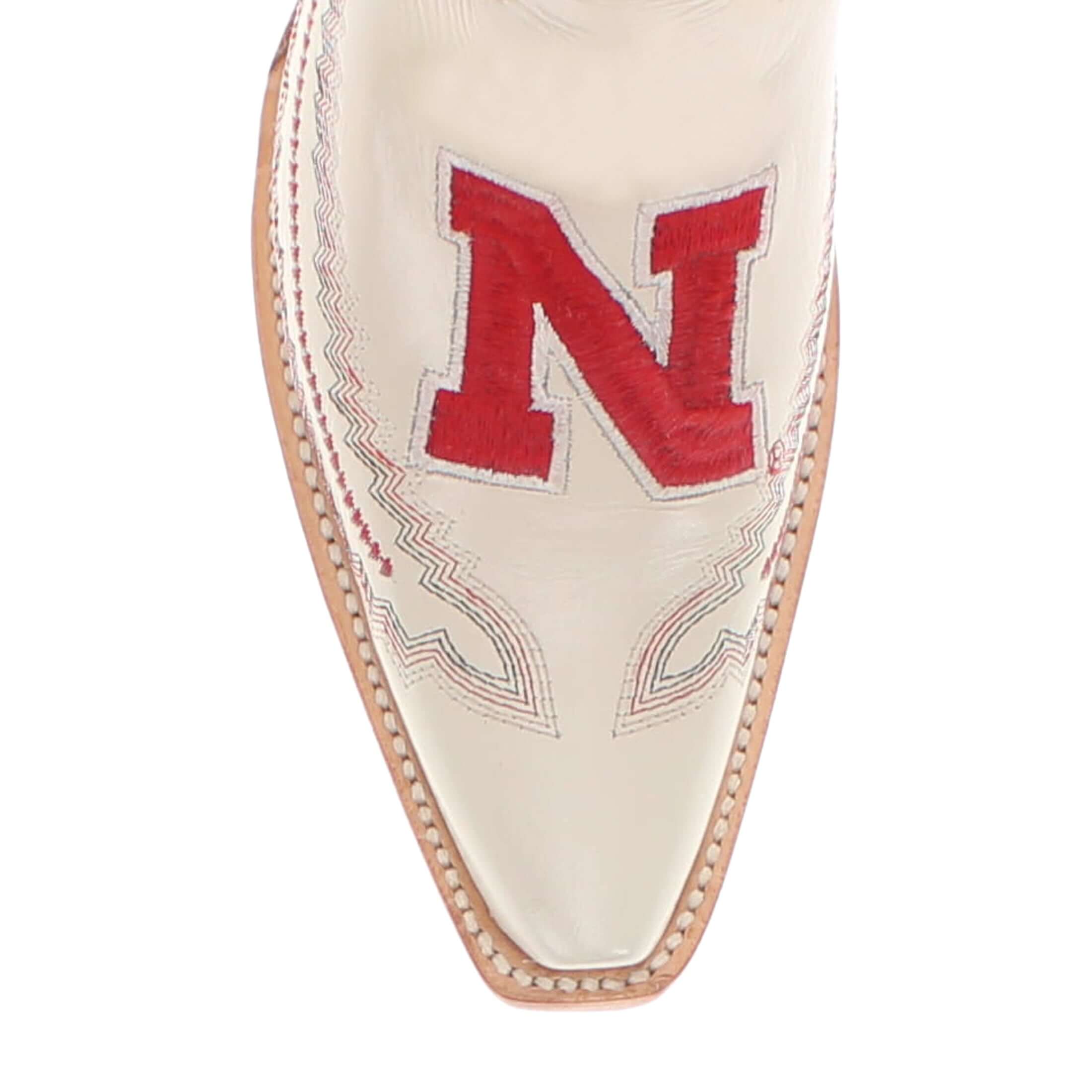 Women's University of Nebraska Cornhuskers Bone Snip Toe Cowgirl Boots Naomi by Vaccari