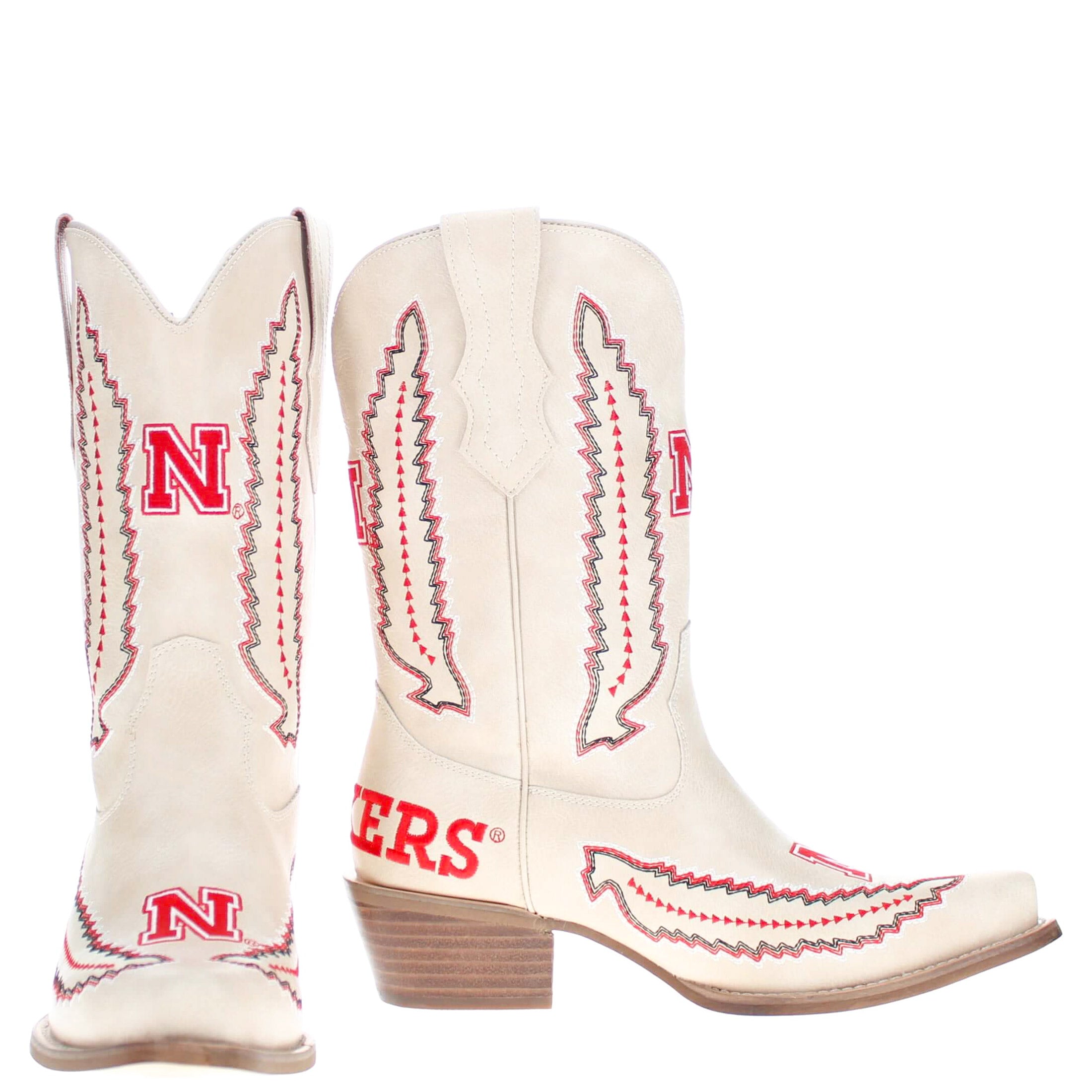 University of Nebraska Mimi Short Bone Boot By V By Vaccari