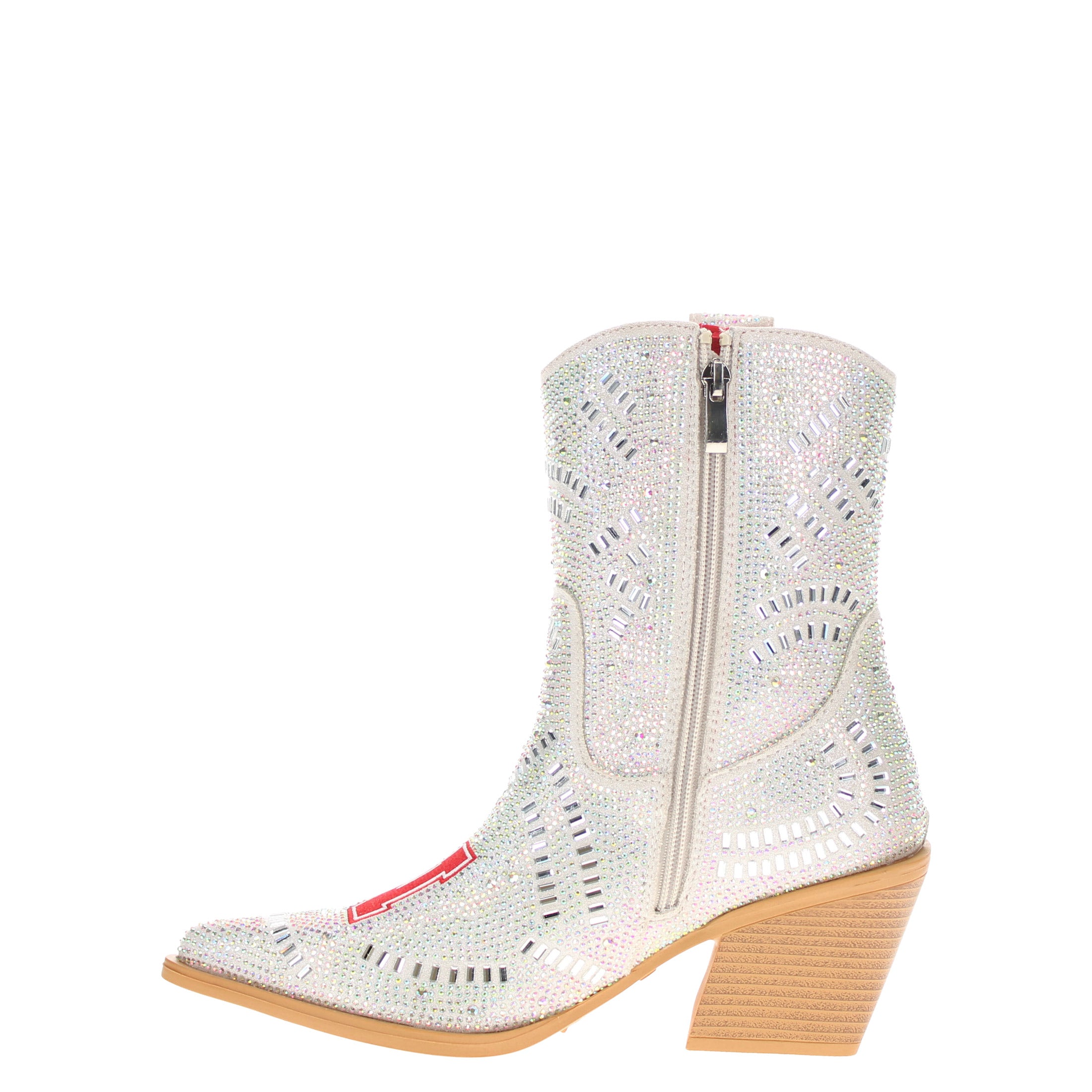 Women's University of Nebraska Natural Bling Cowgirl Booties Jade by V by Vaccari