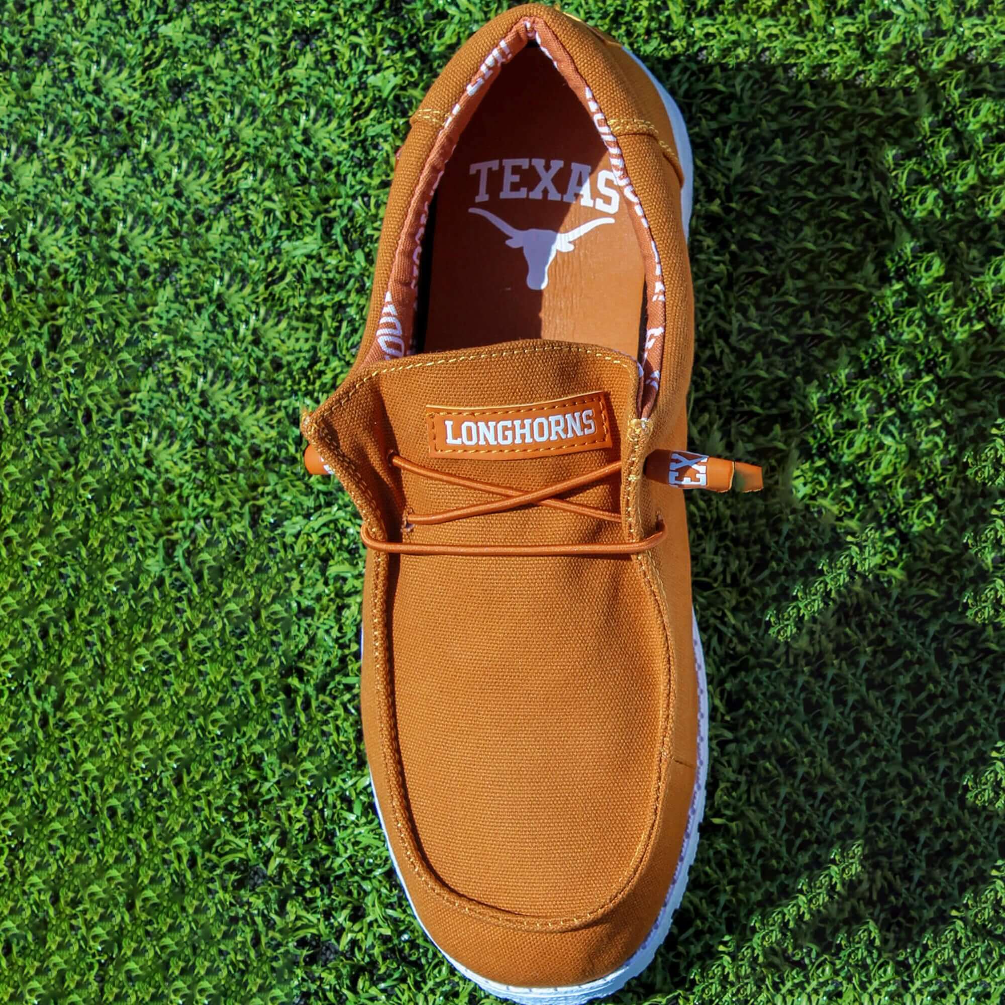 Mens University of Texas Longhorns Brunt Orange Canvas Shoes by Vaccari