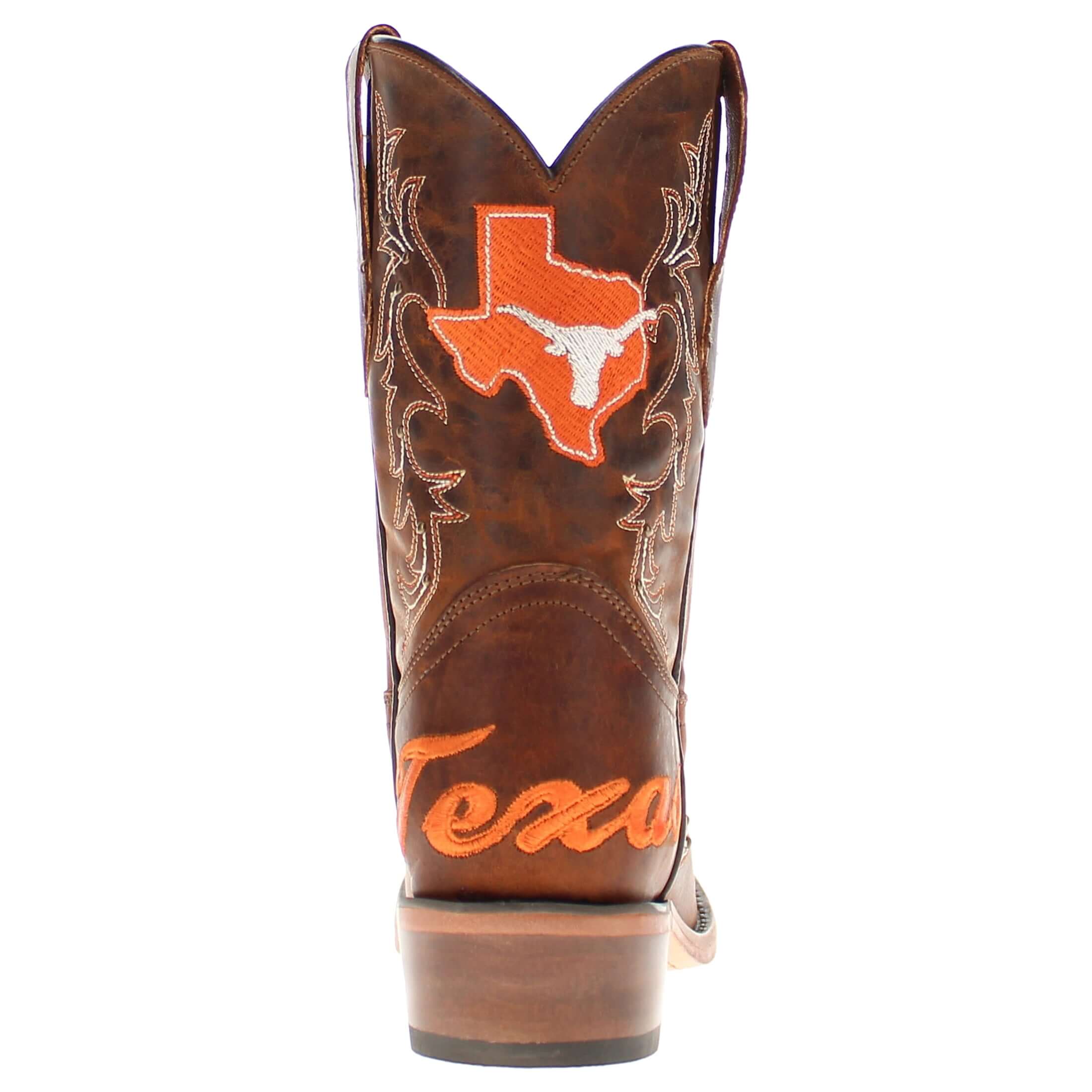 Kid's Amelia University of Texas Brass Studs Cowgirl Boots by Vaccari