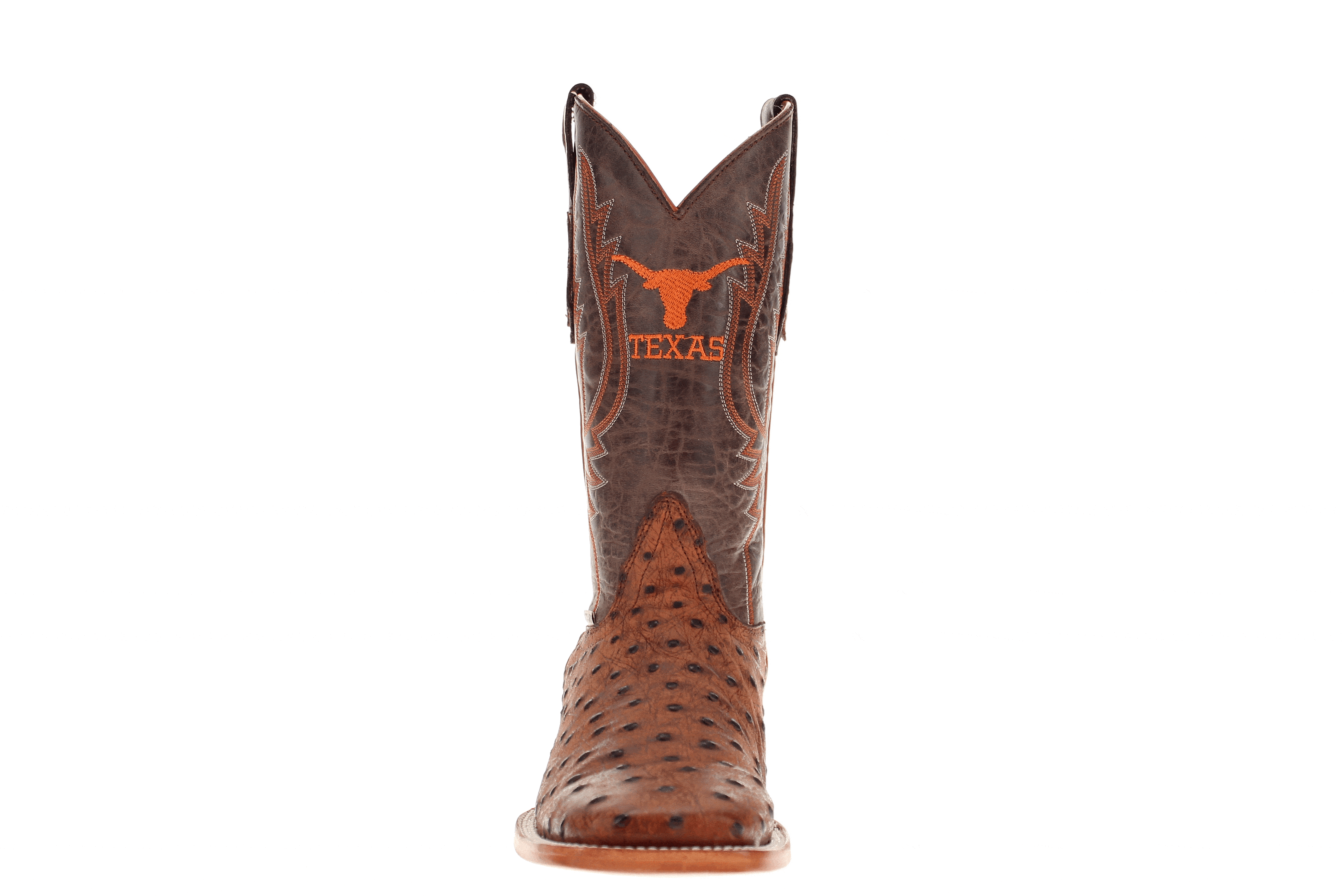 men's university of texas longhorns cowboy boots cognac ostrich print Cooper square toe