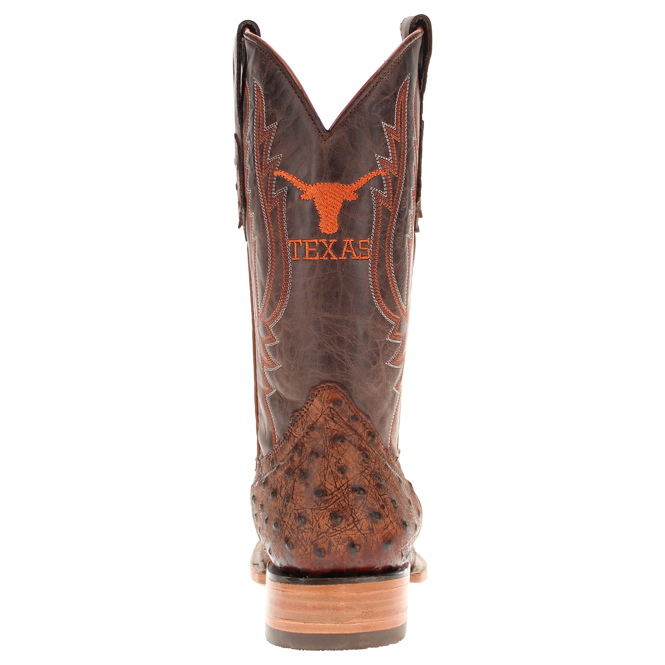 men's university of texas longhorns cowboy boots cognac ostrich print Cooper square toe