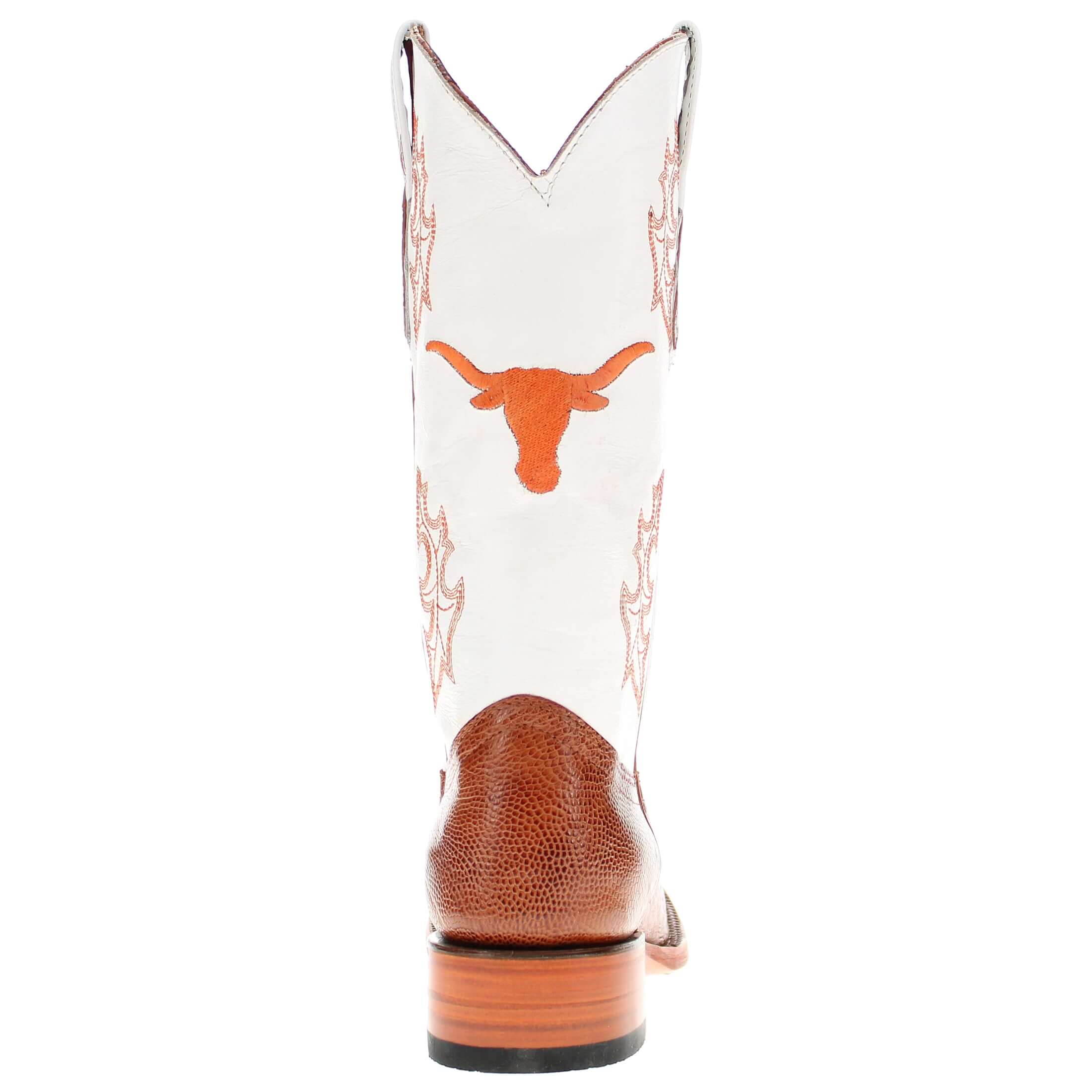Men's University of Texas Longhorns Cognac Smooth Ostrich Cowboy Boots Brooks by Vaccari #select-a-toe_square
