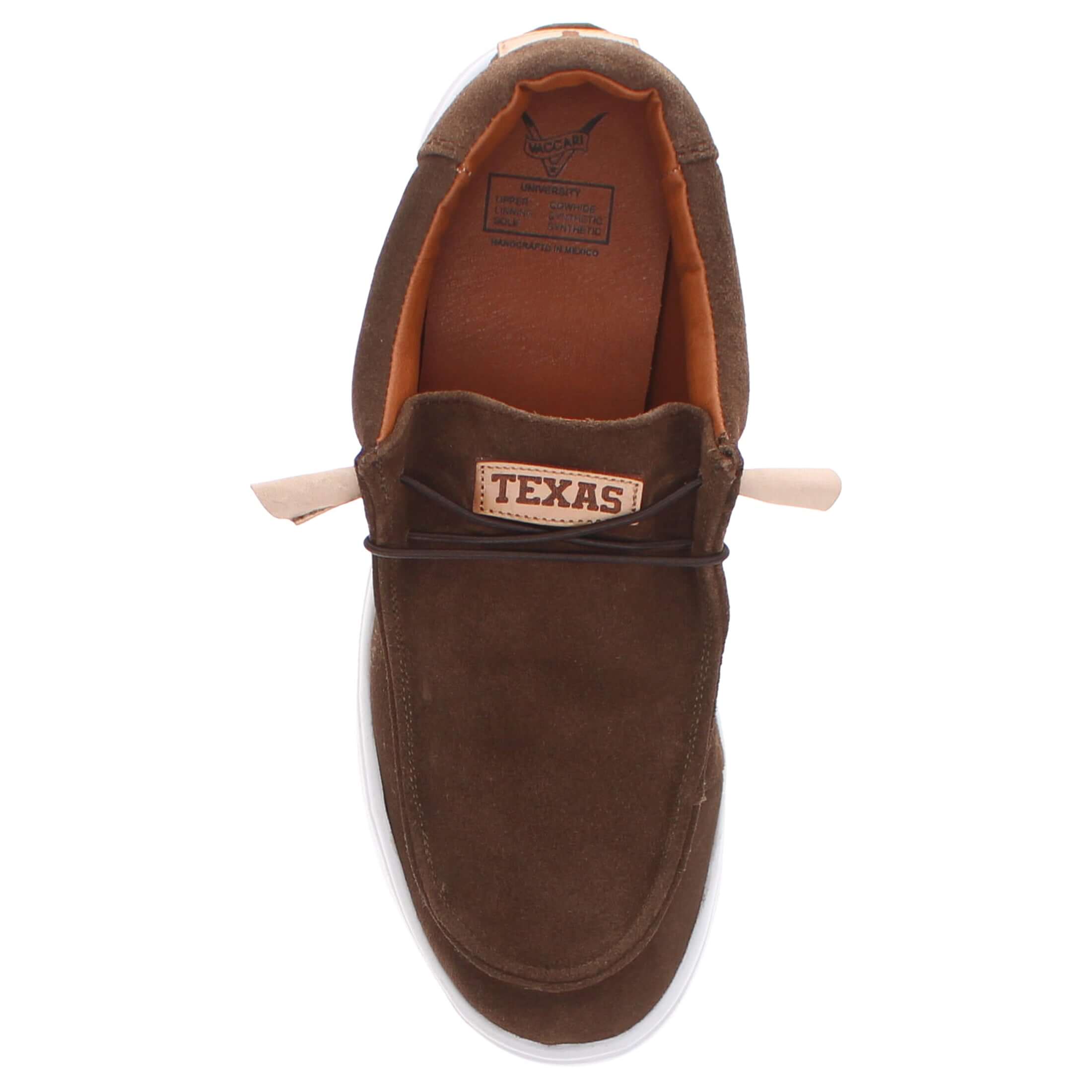 Men's University of Texas leather suede slip-on shoes