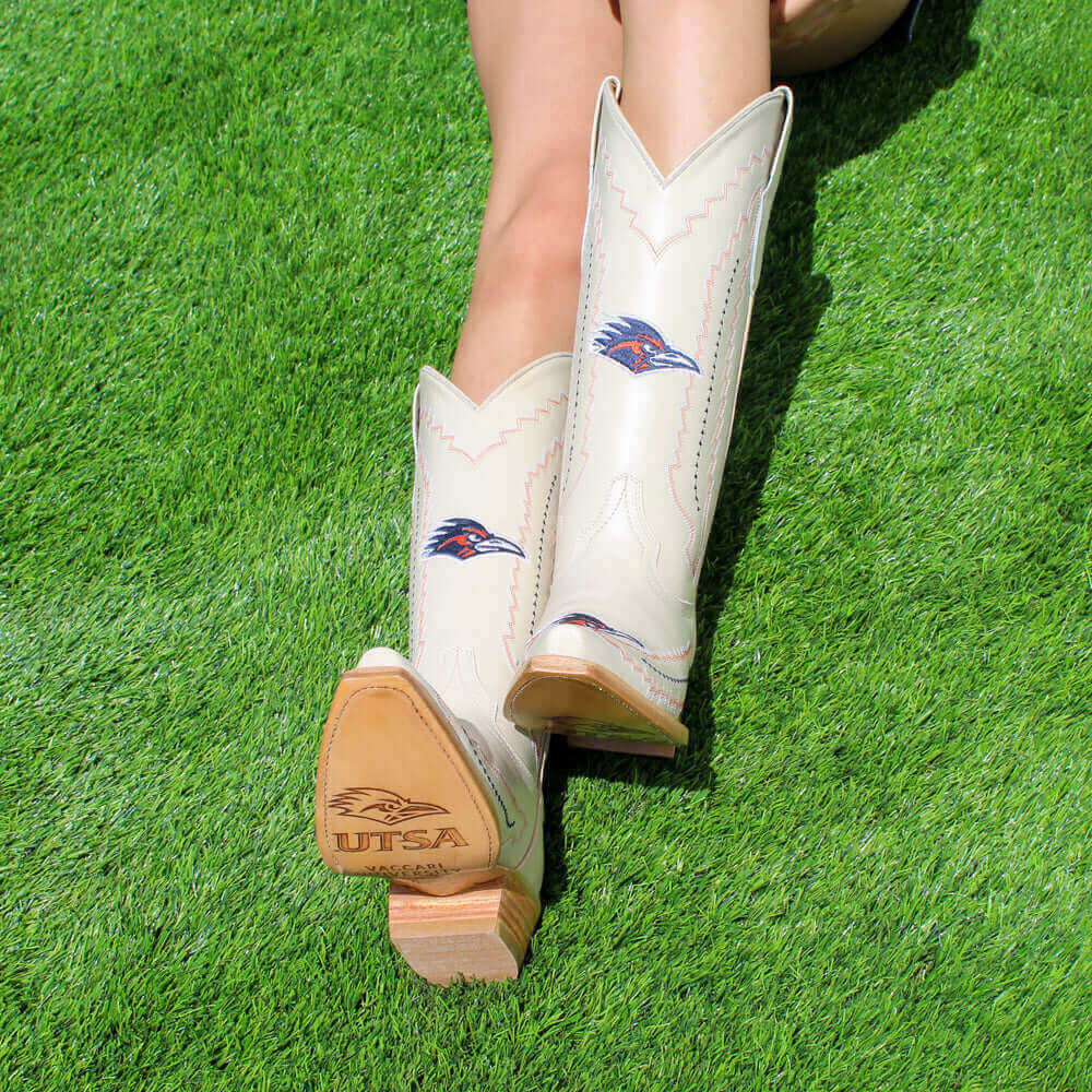 UTSA Bone Cowgirl Boots Naomi by Vaccari University